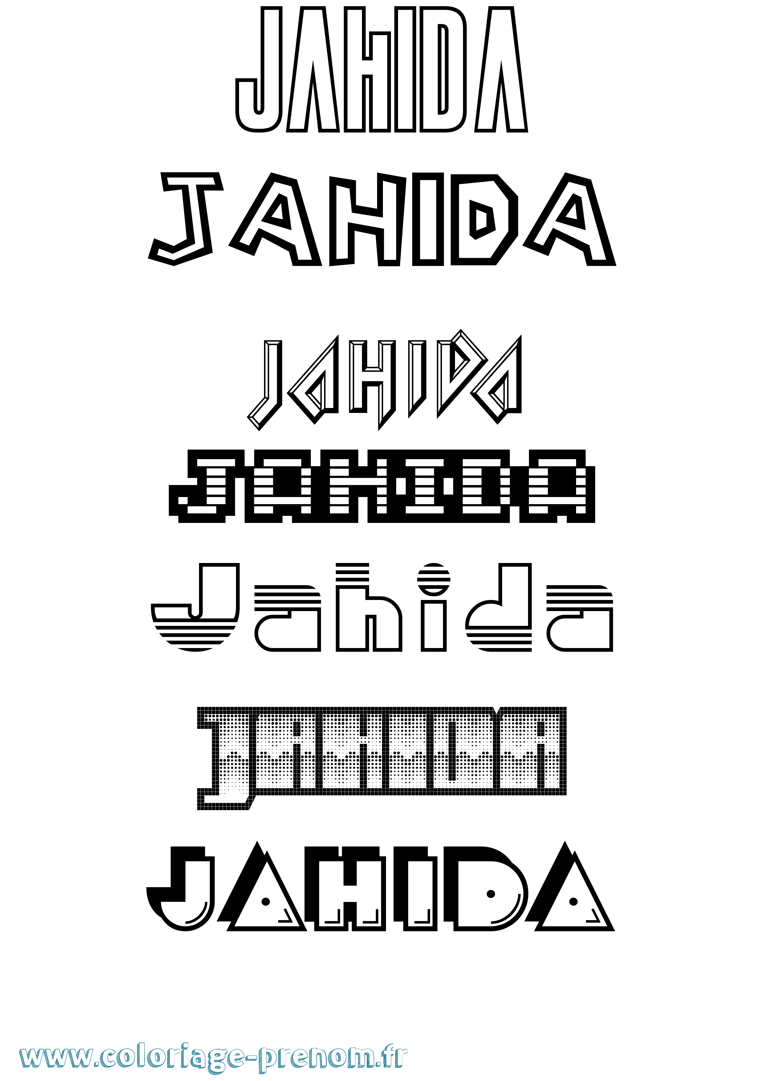 Coloriage Jahida Jeux Vidéos Coloriage prénom Jahida Jeux Vidéos