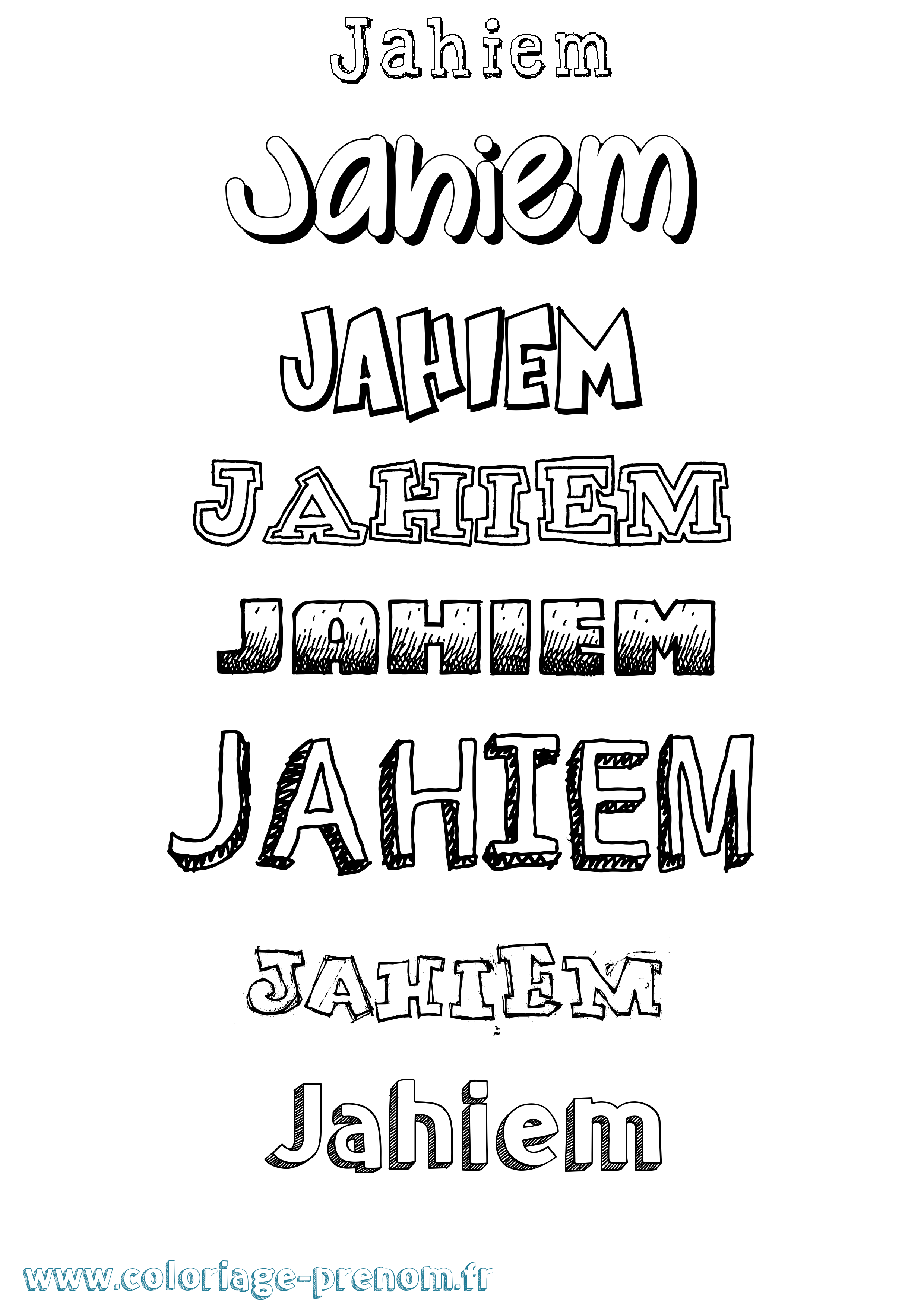 Coloriage Jahiem Dessiné Coloriage prénom Jahiem Dessiné