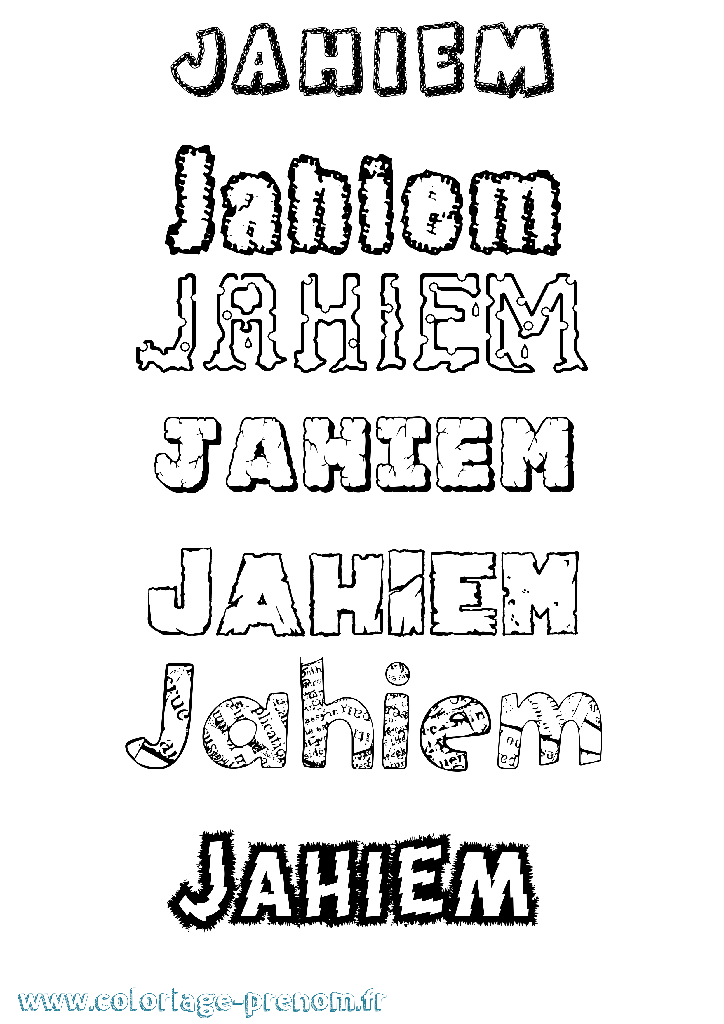 Coloriage Jahiem Destructuré Coloriage prénom Jahiem Destructuré