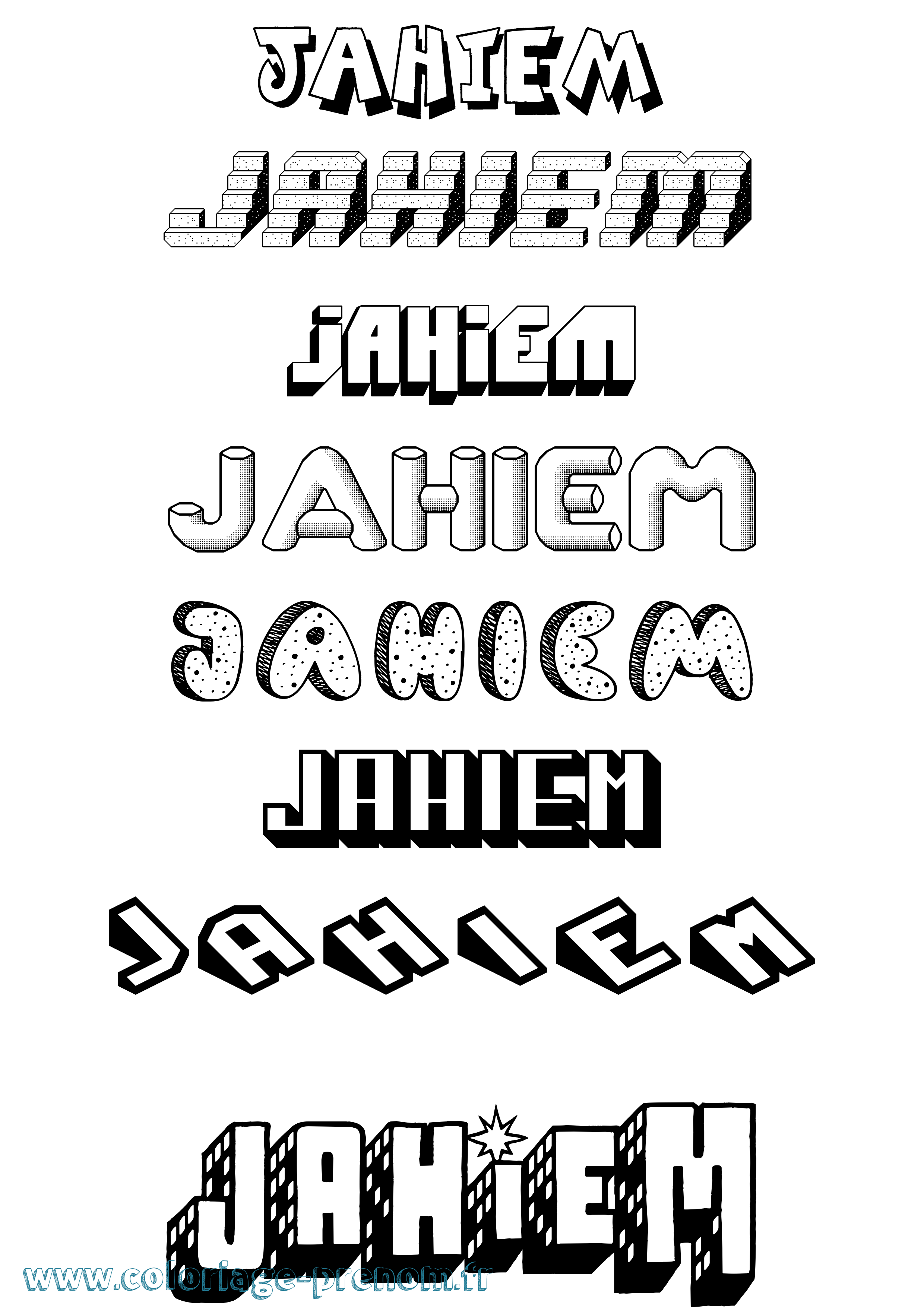 Coloriage Jahiem Effet 3D Coloriage prénom Jahiem Effet 3D