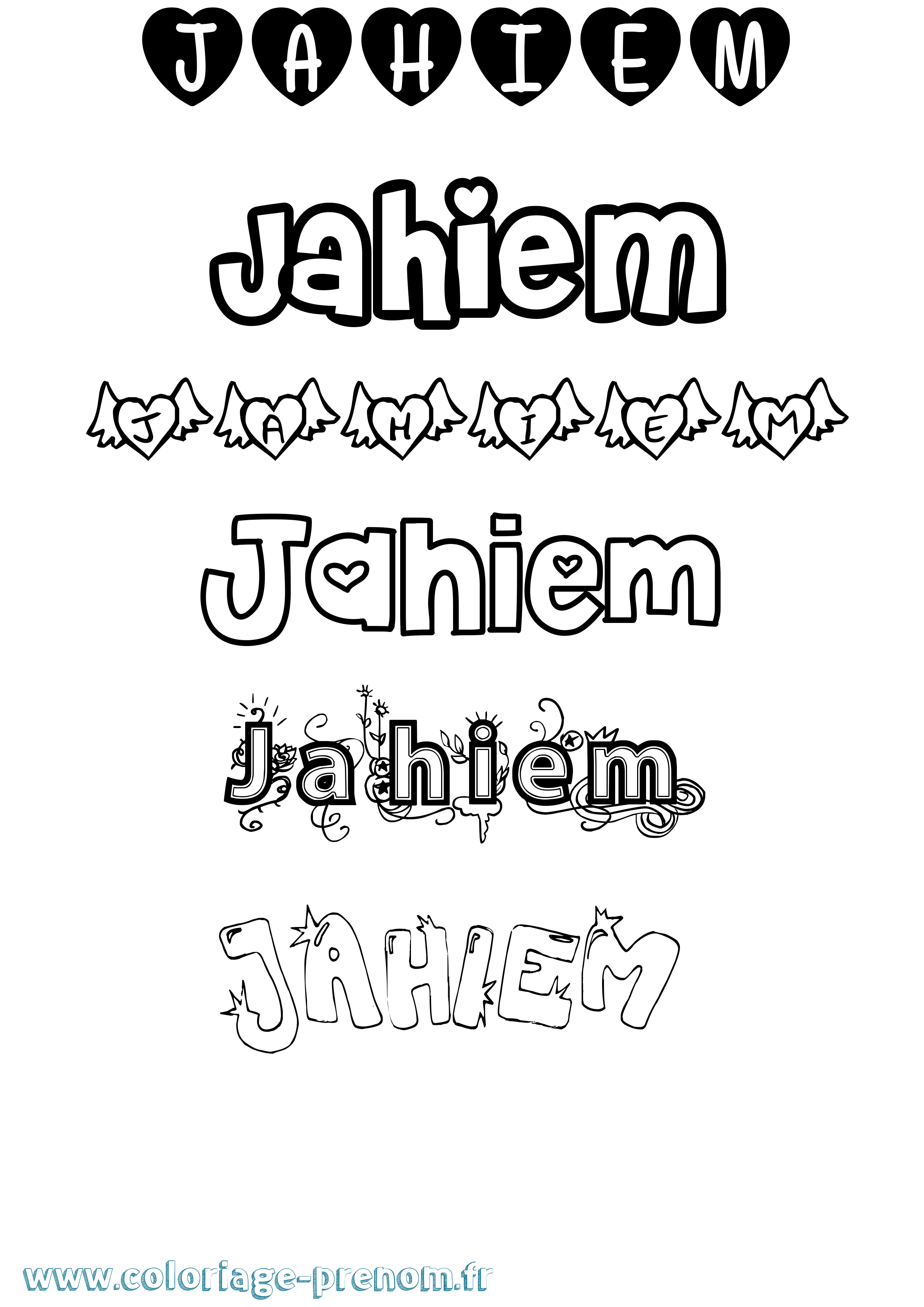 Coloriage Jahiem Girly Coloriage prénom Jahiem Girly
