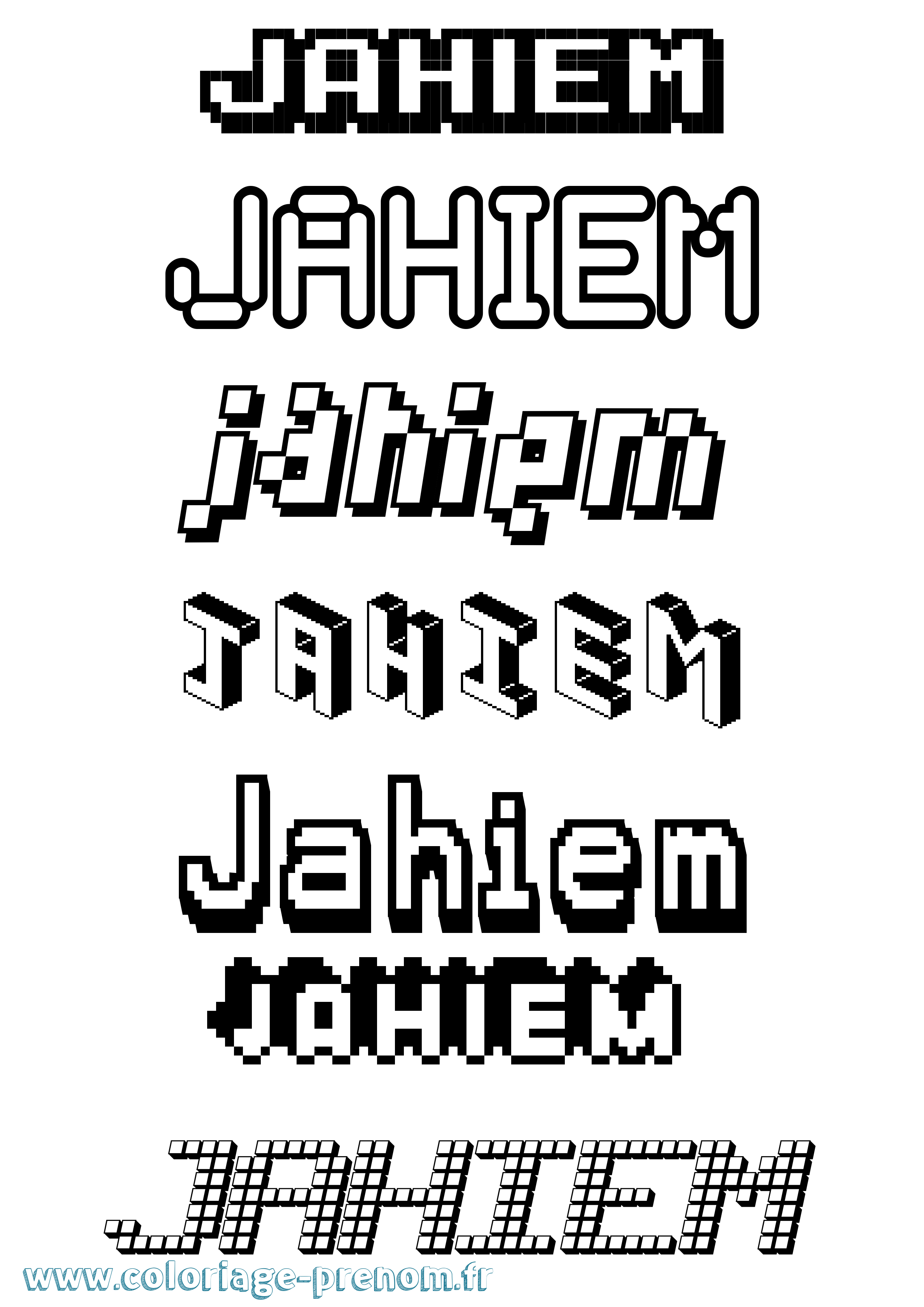 Coloriage Jahiem Pixel Coloriage prénom Jahiem Pixel