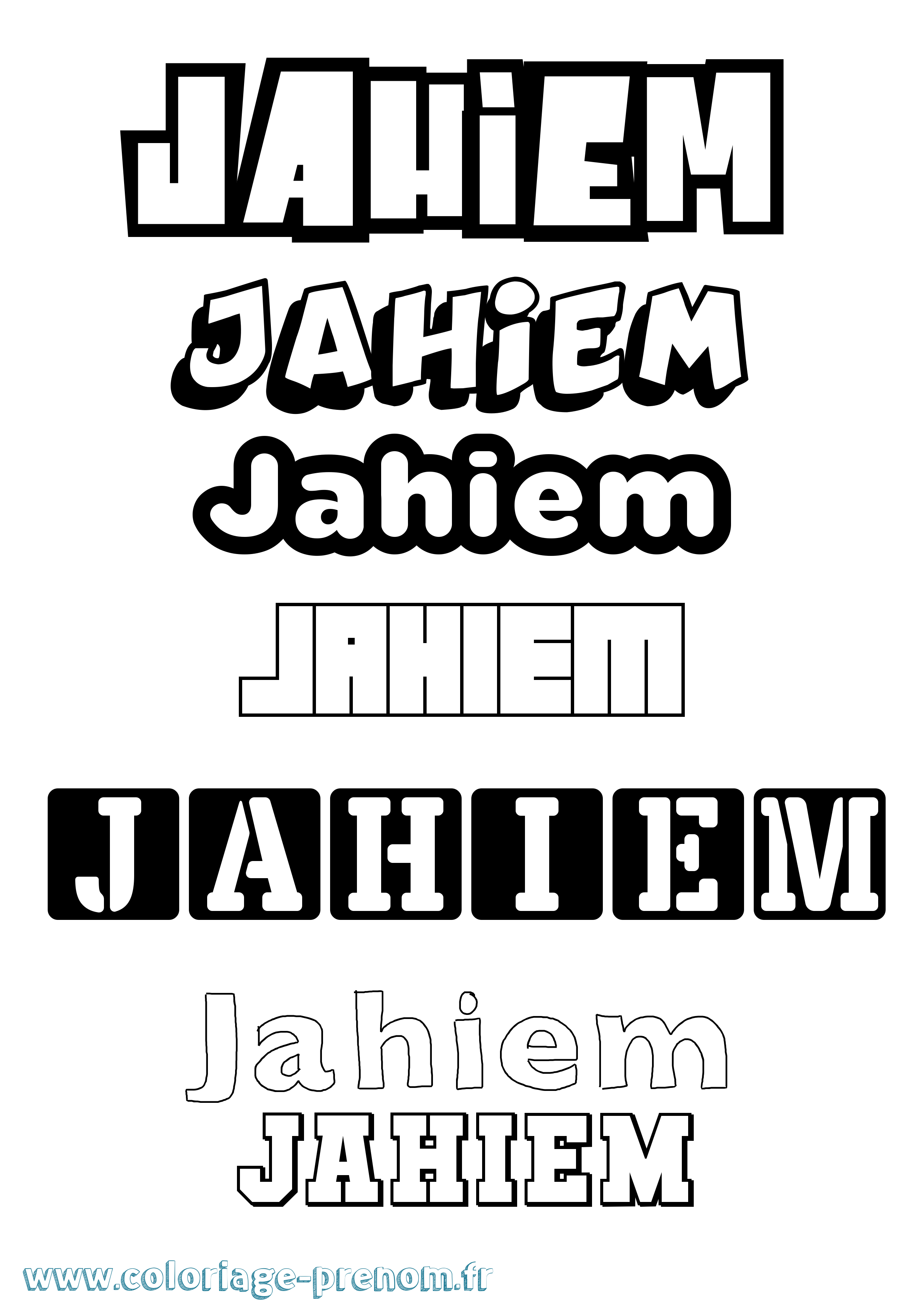 Coloriage Jahiem Simple Coloriage prénom Jahiem Simple