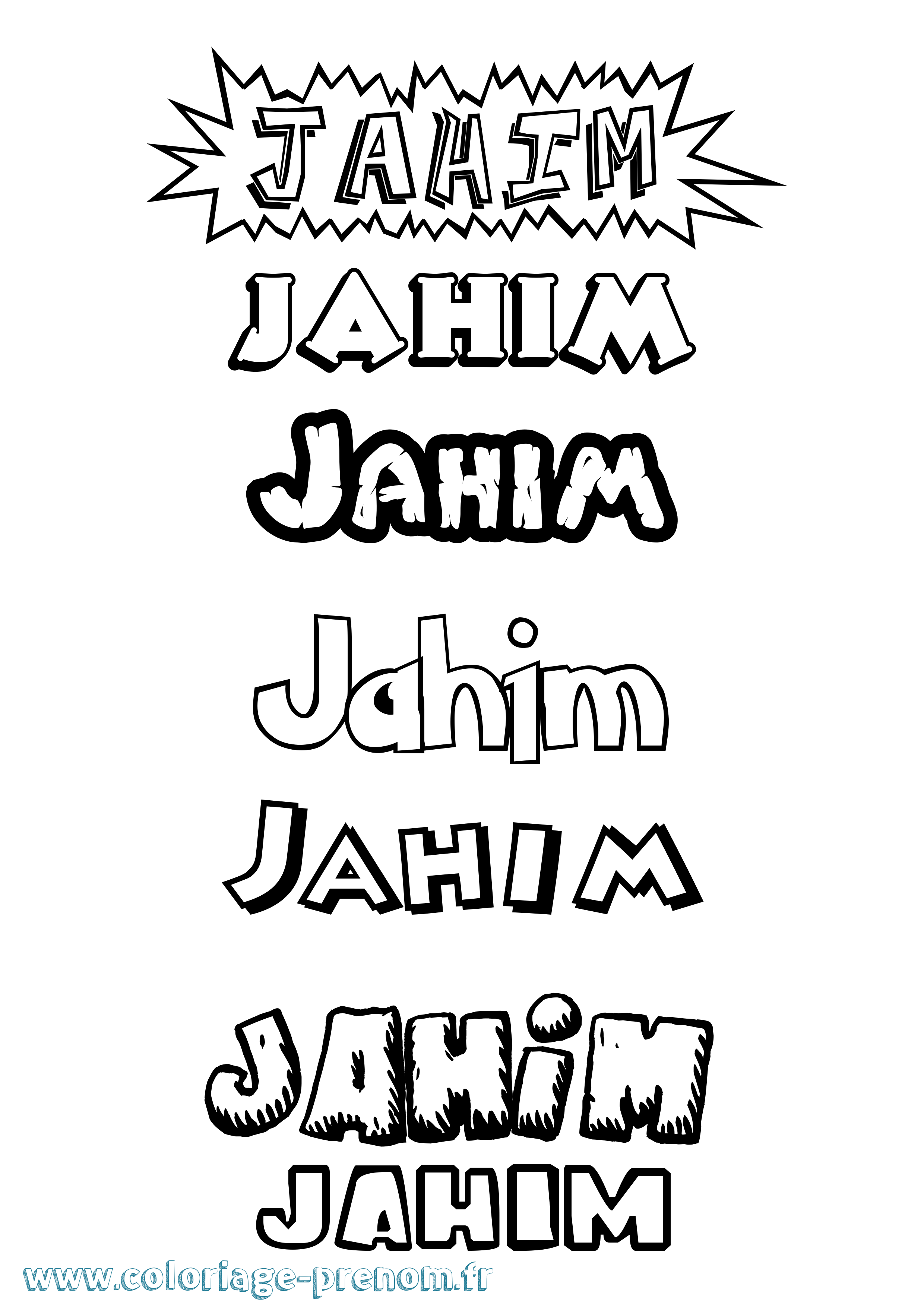 Coloriage prénom Jahim Dessin Animé