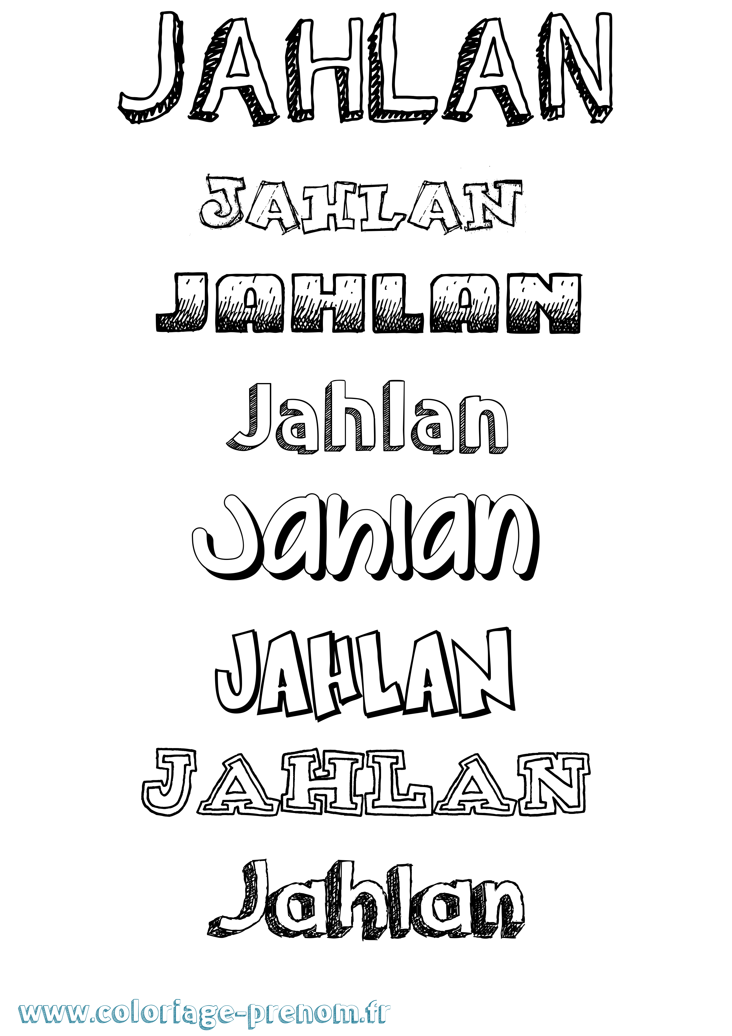 Coloriage Jahlan Dessiné Coloriage prénom Jahlan Dessiné