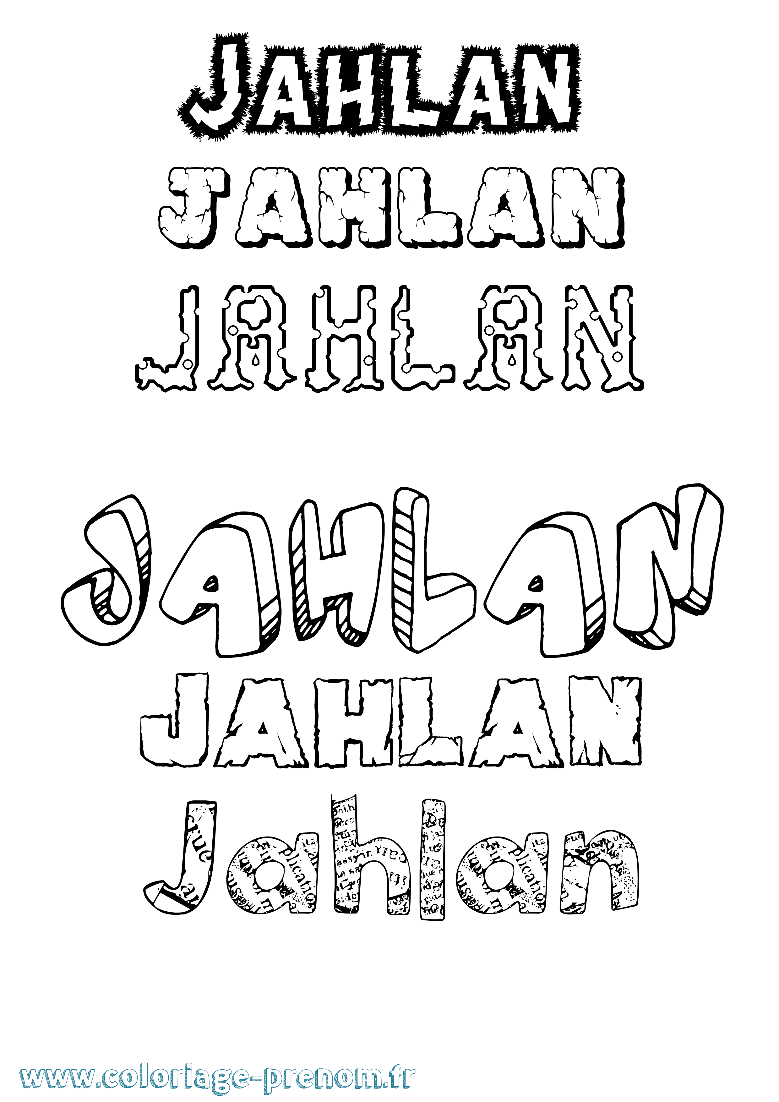 Coloriage Jahlan Destructuré Coloriage prénom Jahlan Destructuré