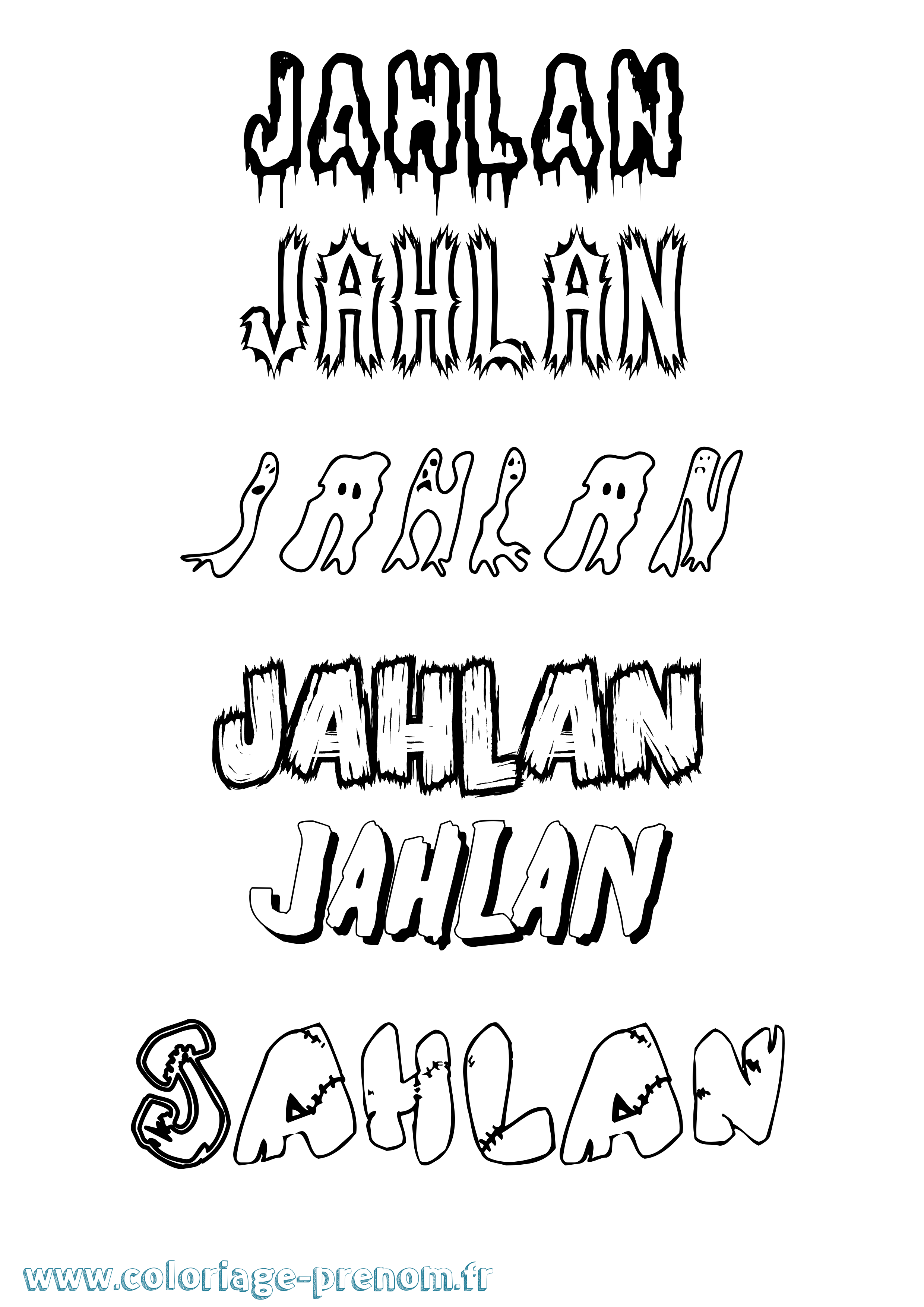 Coloriage Jahlan Frisson Coloriage prénom Jahlan Frisson