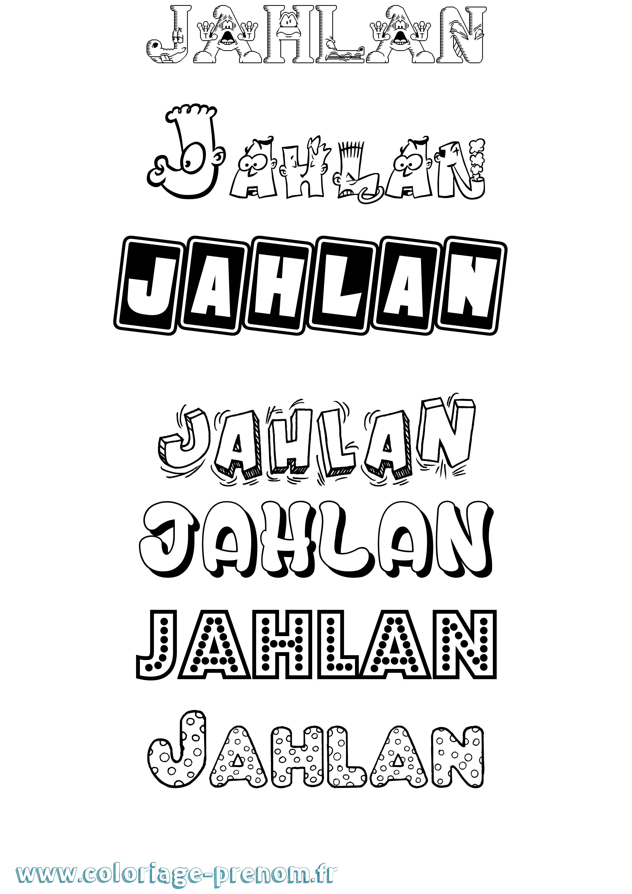 Coloriage Jahlan Fun Coloriage prénom Jahlan Fun