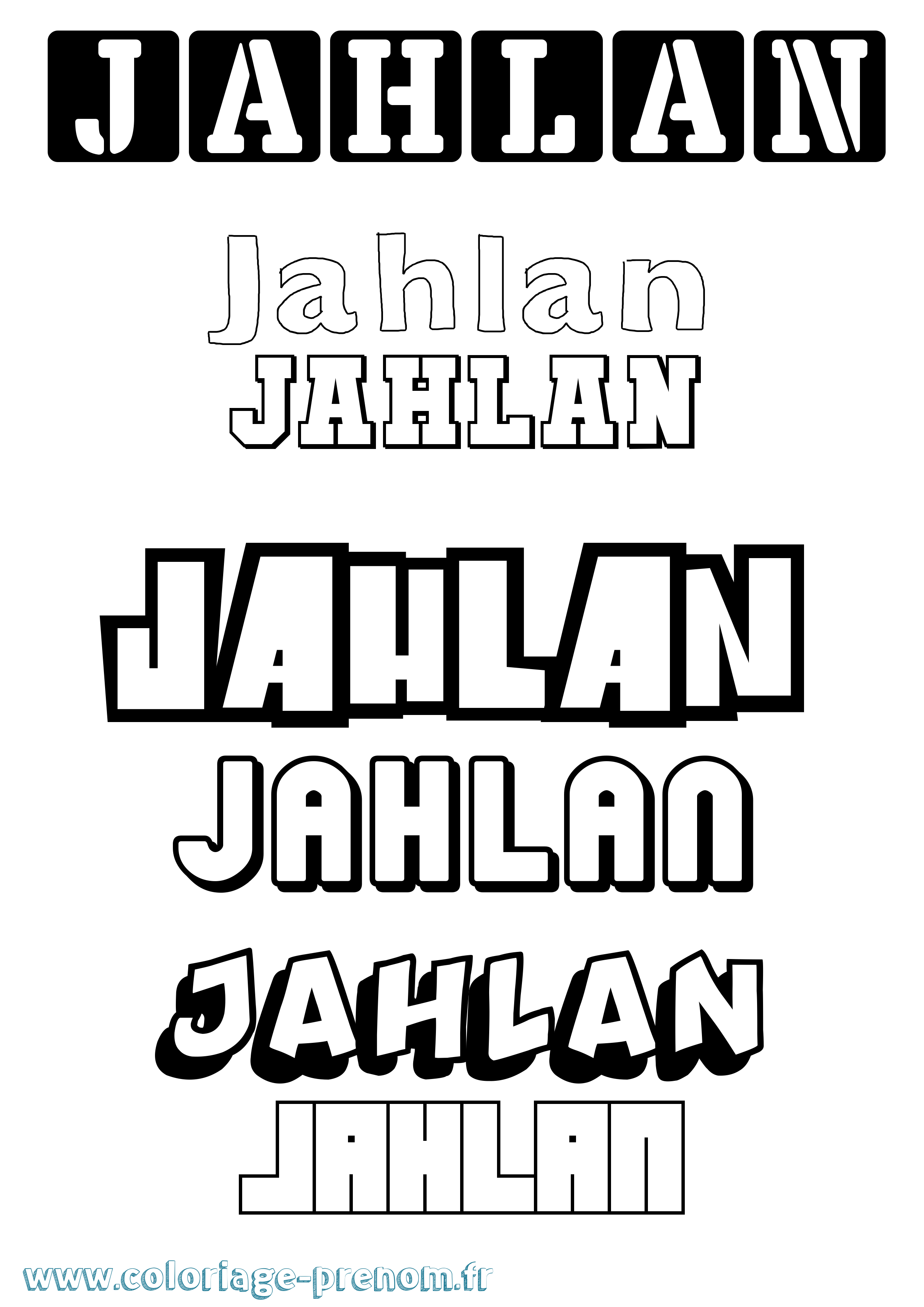 Coloriage Jahlan Simple Coloriage prénom Jahlan Simple