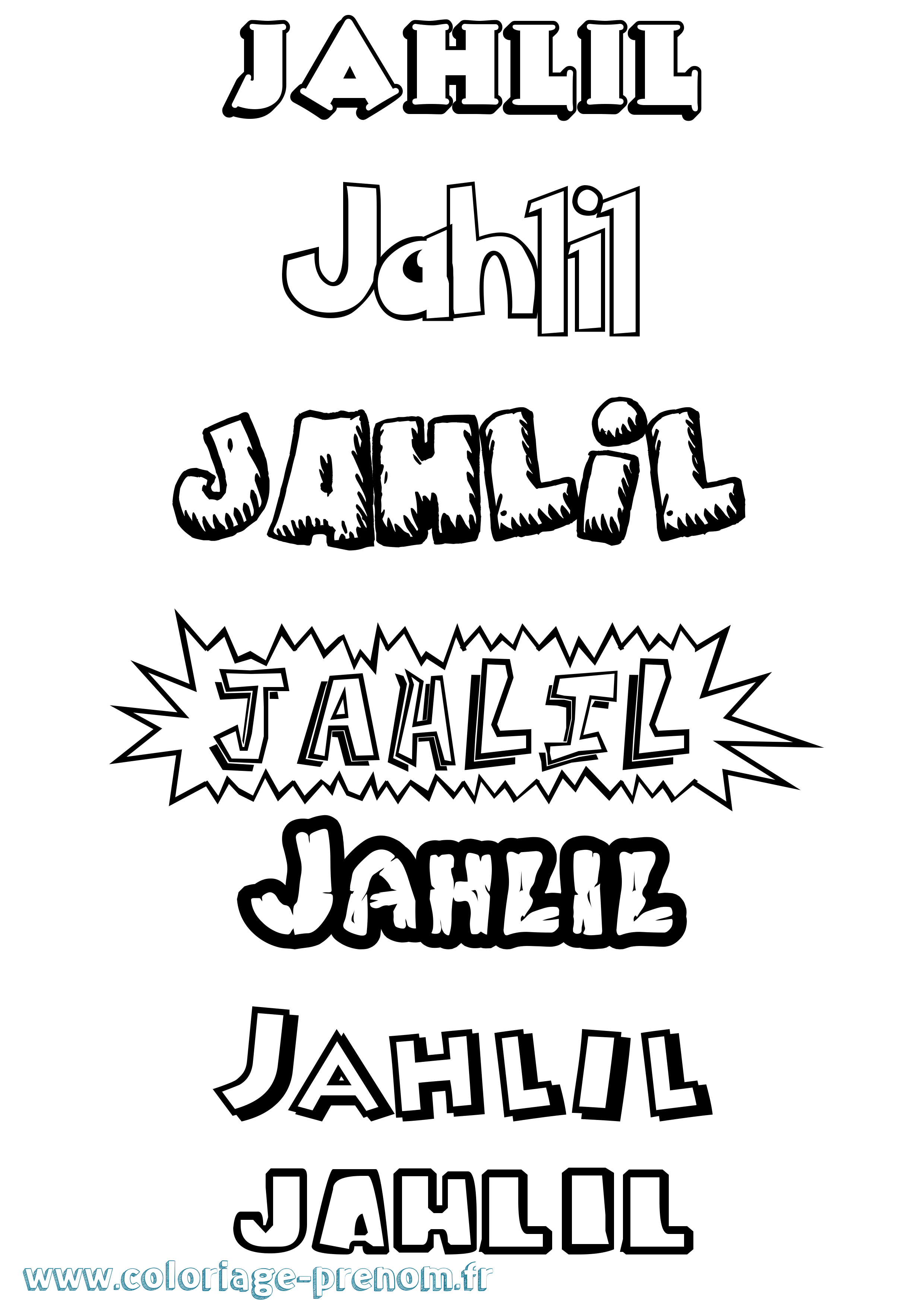 Coloriage Jahlil Dessin Animé Coloriage prénom Jahlil Dessin Animé