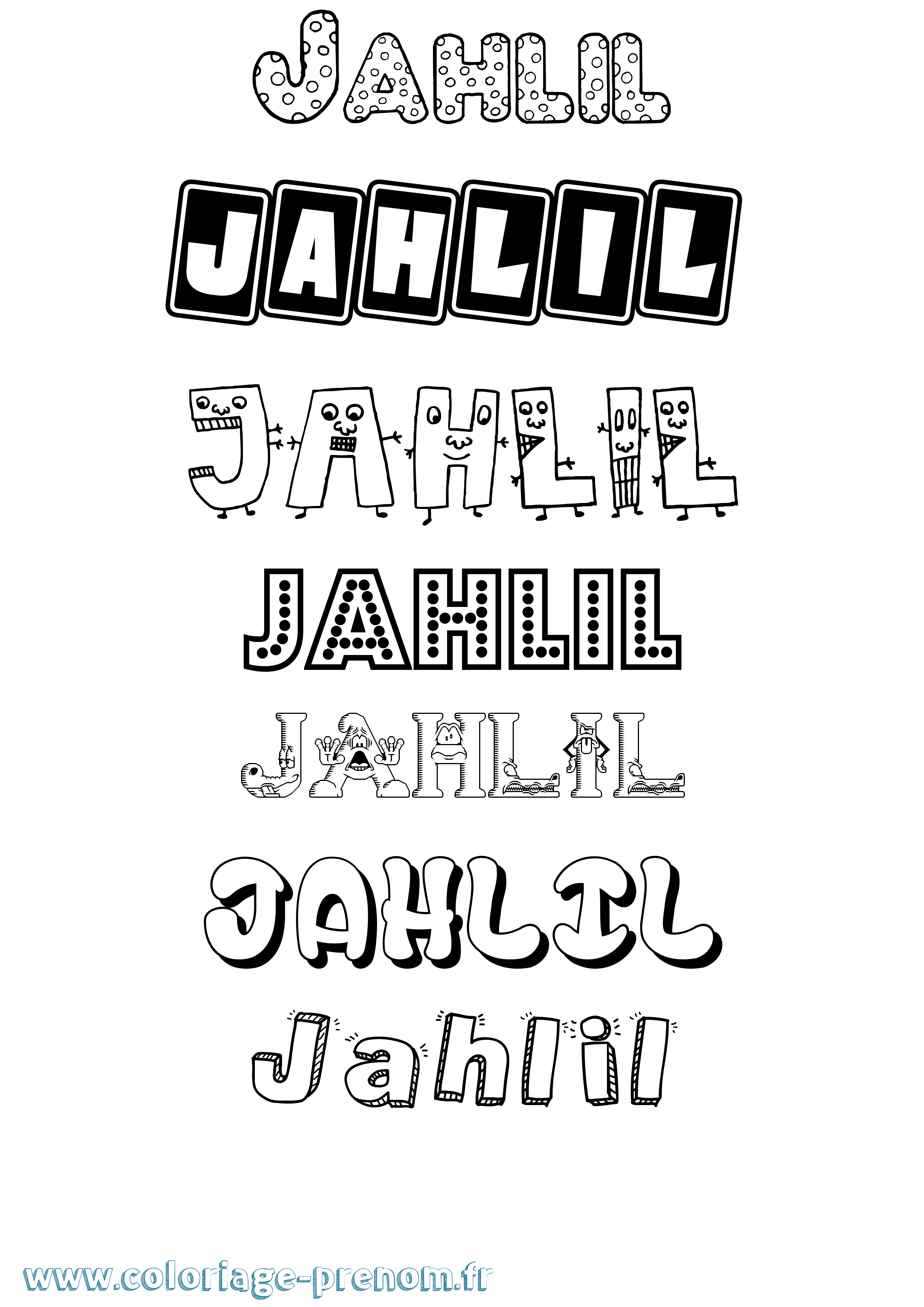 Coloriage Jahlil Fun Coloriage prénom Jahlil Fun