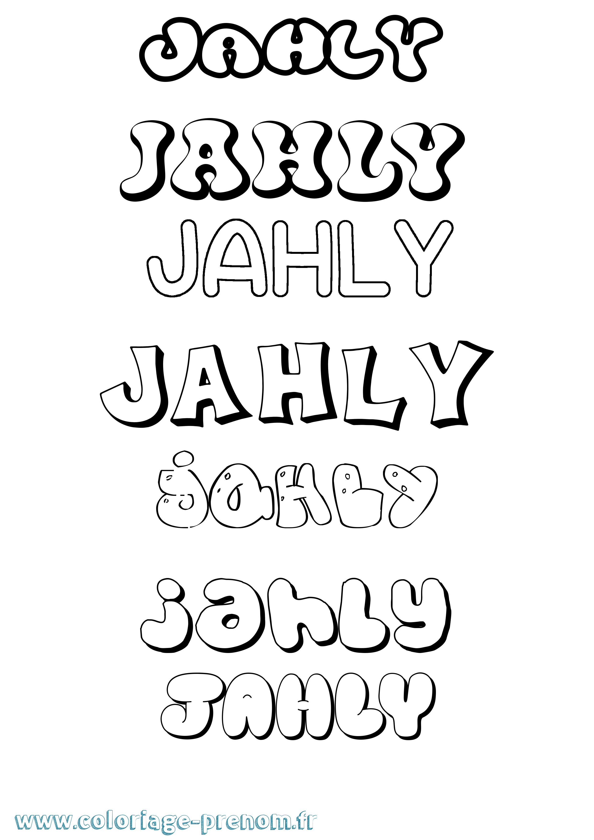 Coloriage Jahly Bubble Coloriage prénom Jahly Bubble