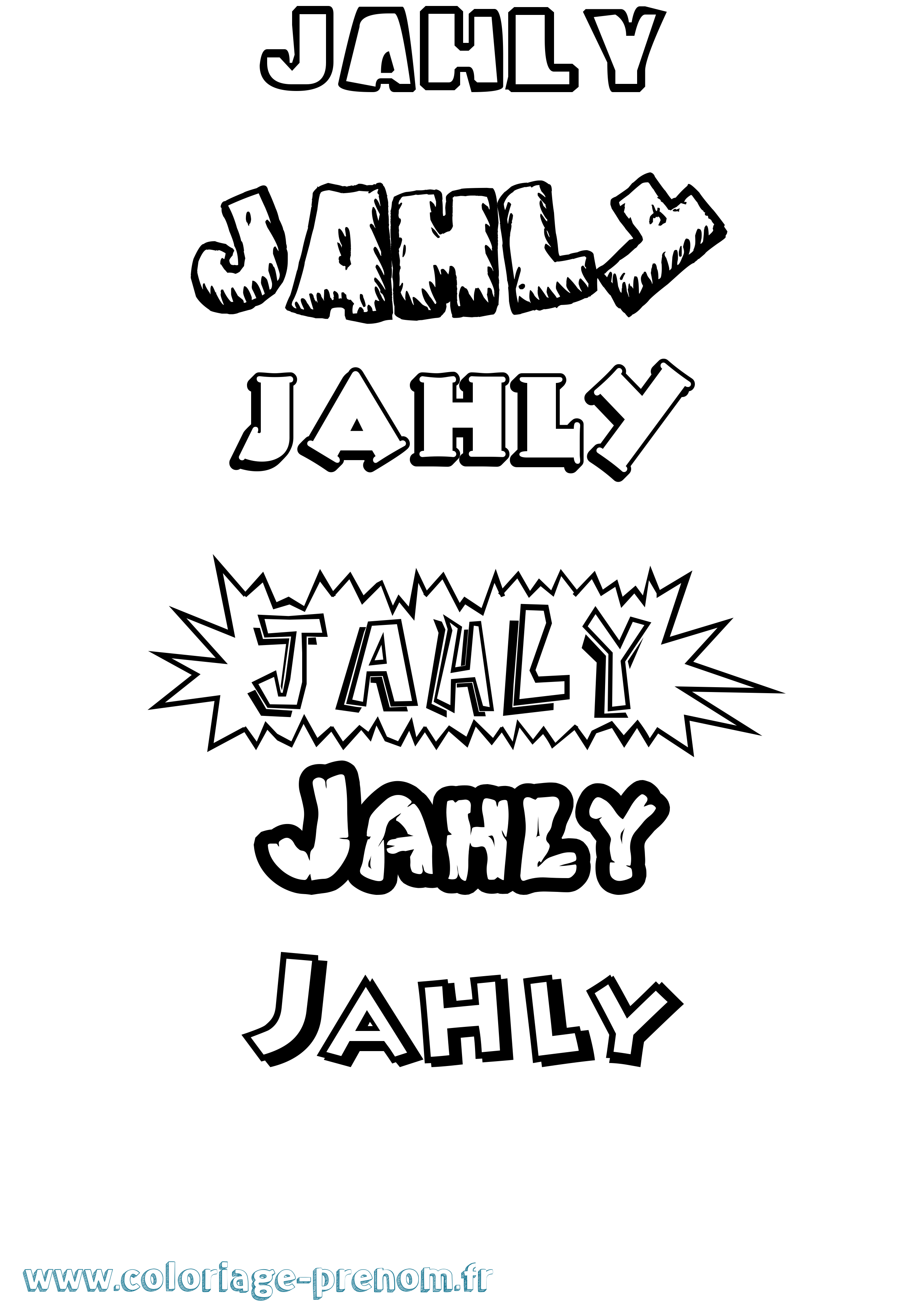 Coloriage Jahly Dessin Animé Coloriage prénom Jahly Dessin Animé