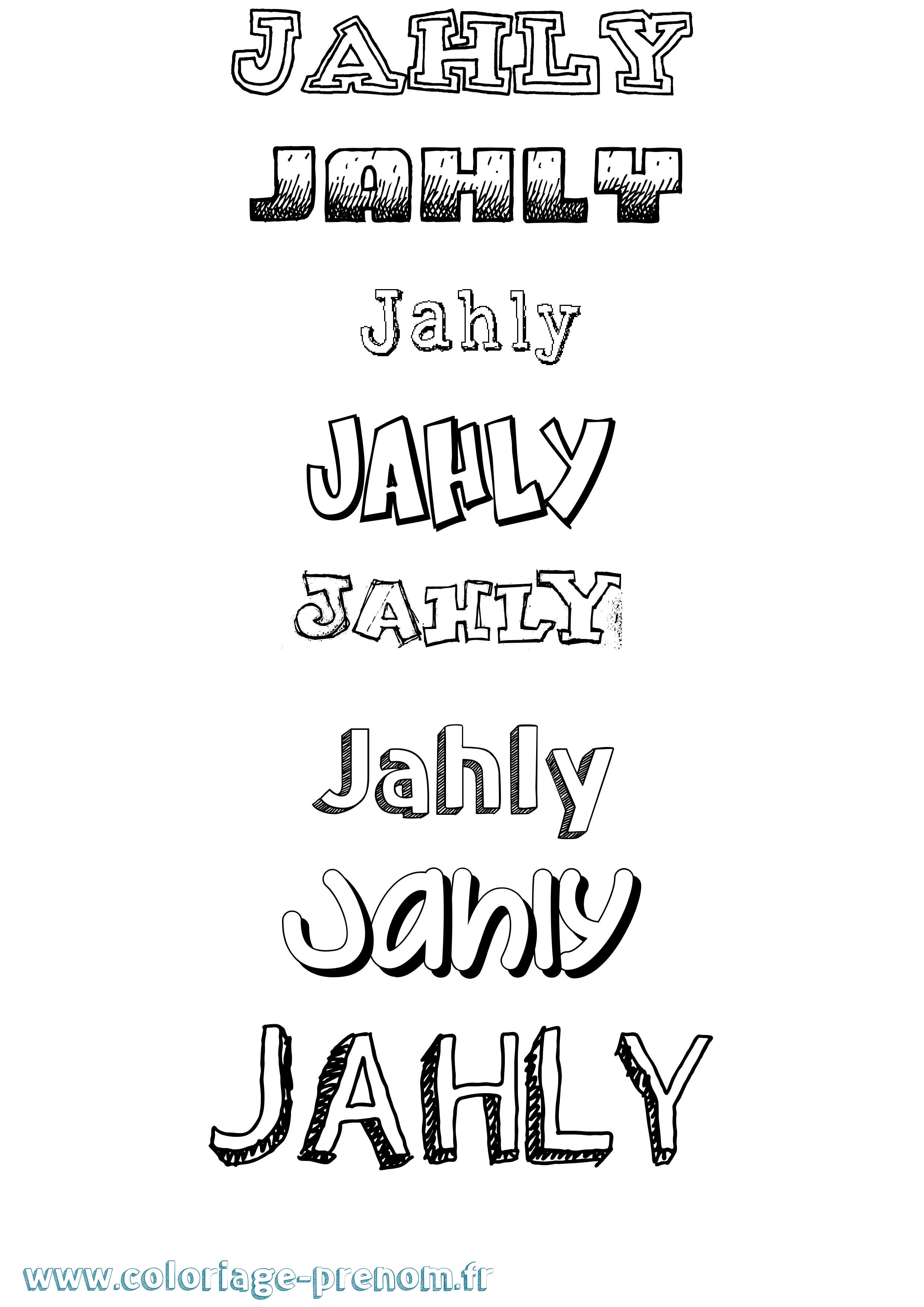 Coloriage Jahly Dessiné Coloriage prénom Jahly Dessiné