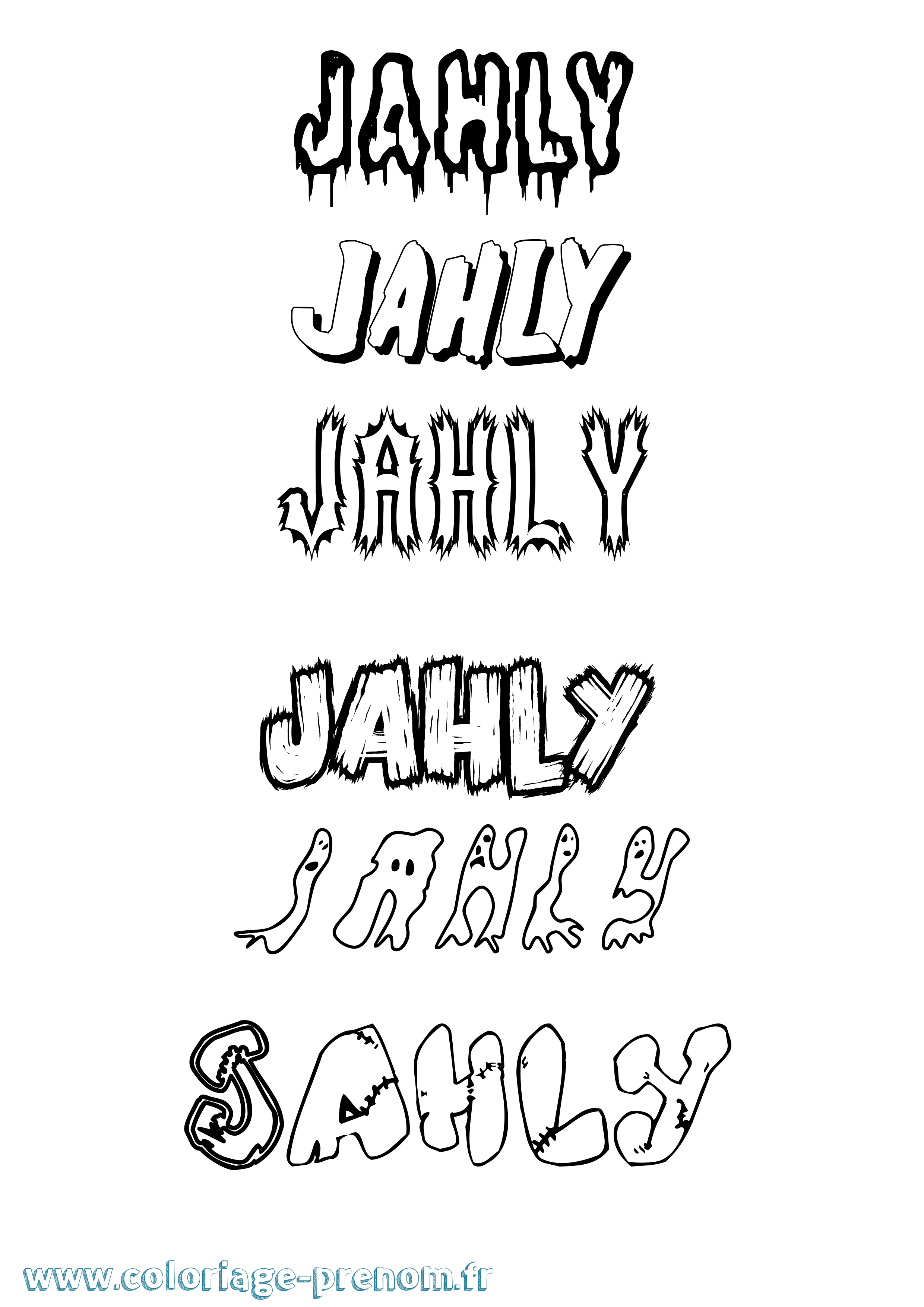 Coloriage Jahly Frisson Coloriage prénom Jahly Frisson
