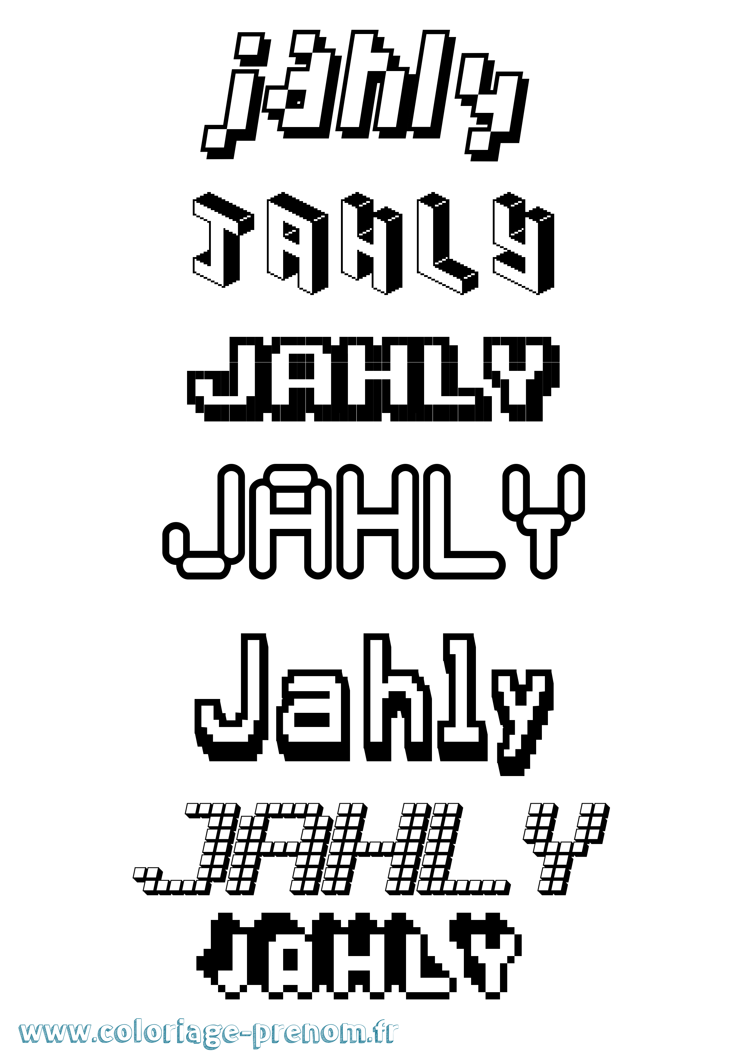 Coloriage Jahly Pixel Coloriage prénom Jahly Pixel