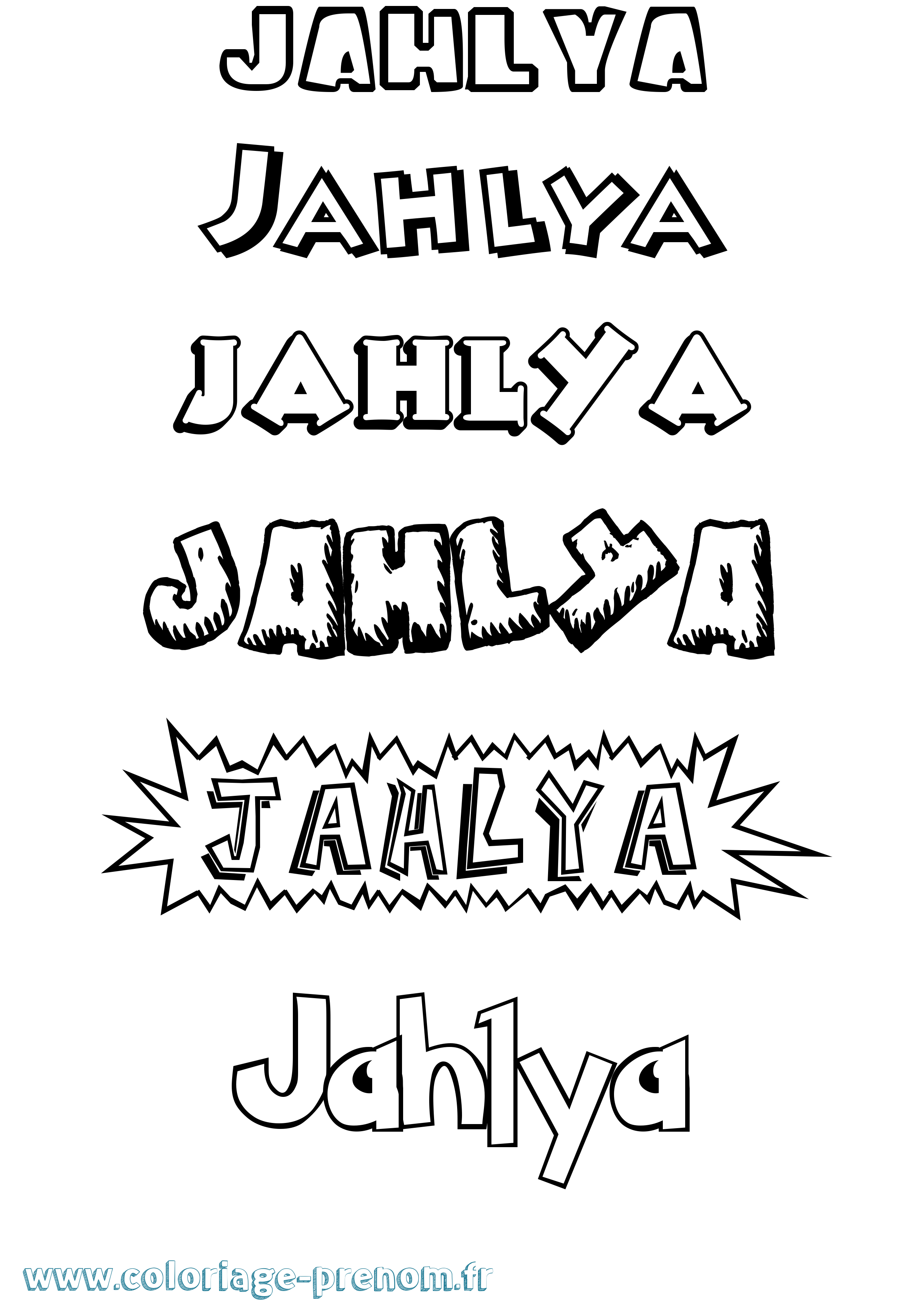 Coloriage Jahlya Dessin Animé Coloriage prénom Jahlya Dessin Animé