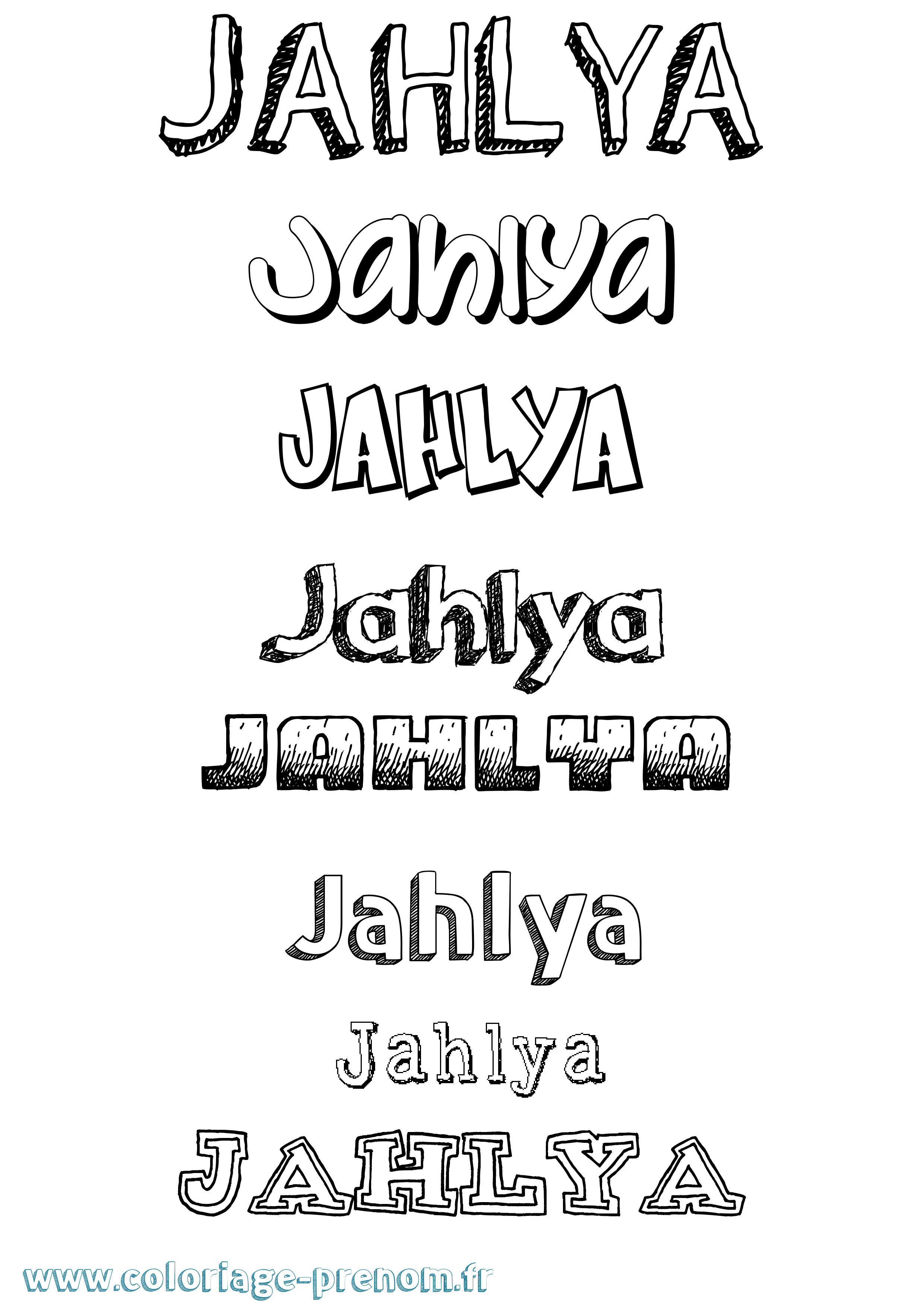 Coloriage Jahlya Dessiné Coloriage prénom Jahlya Dessiné