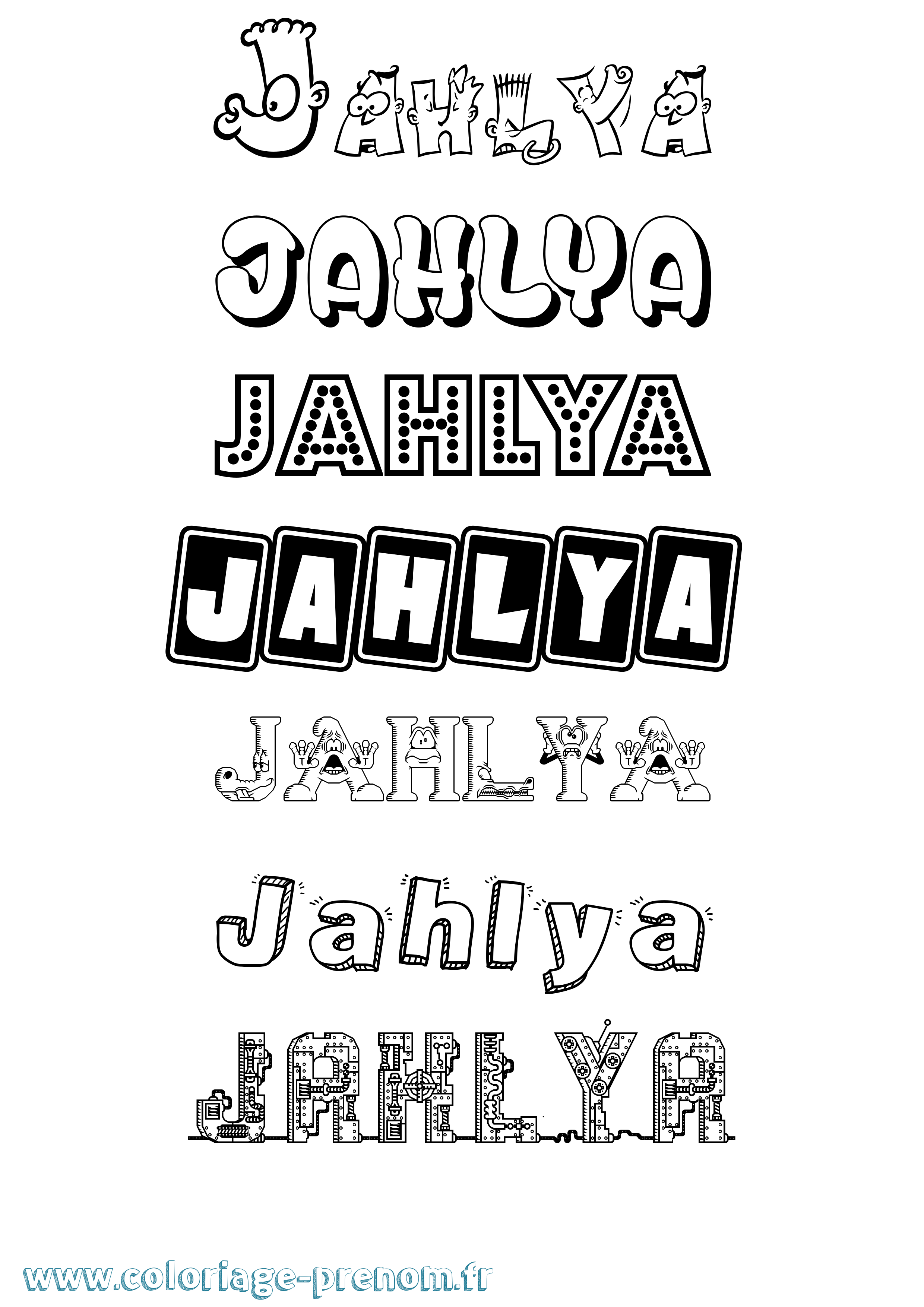 Coloriage Jahlya Fun Coloriage prénom Jahlya Fun