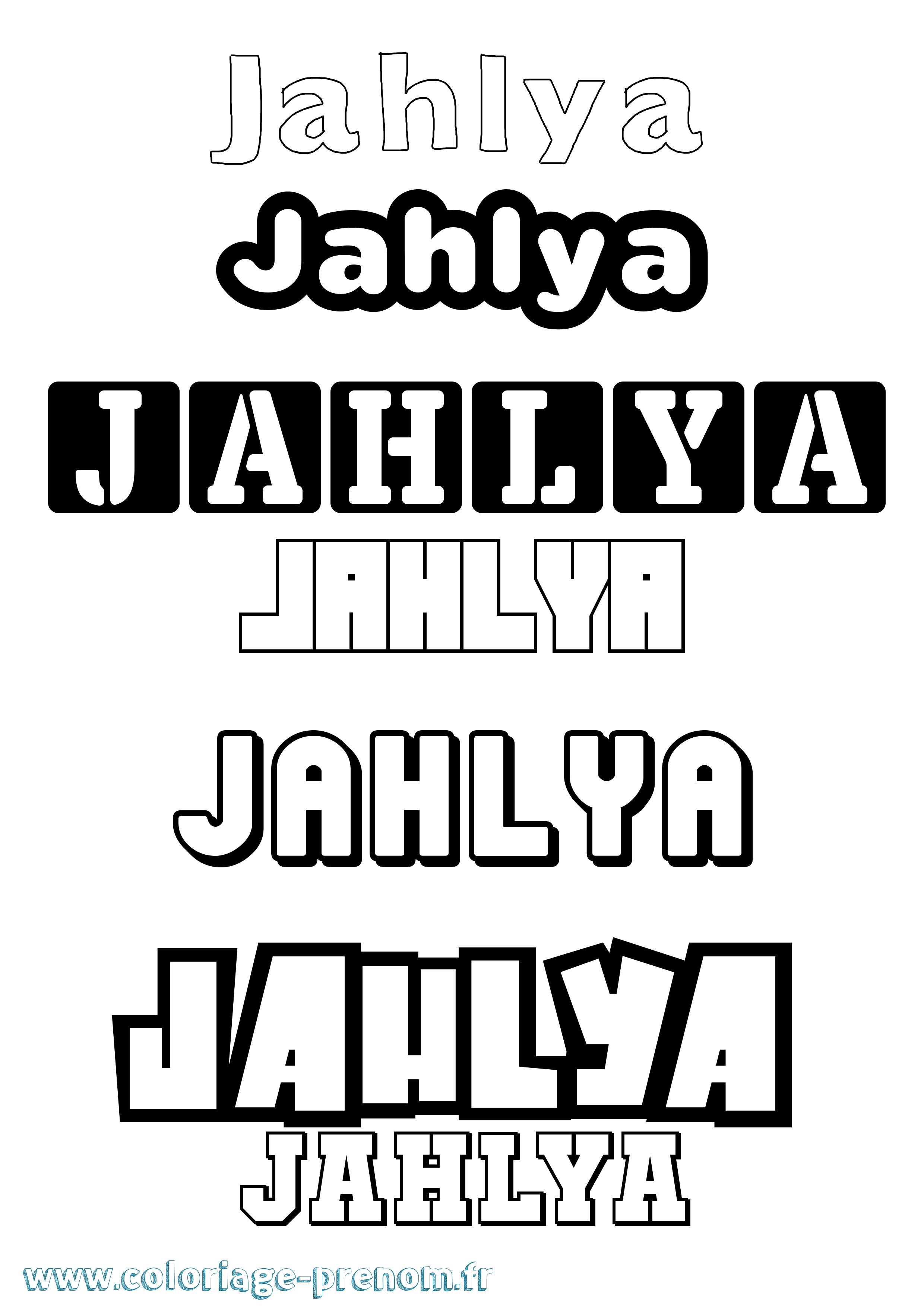 Coloriage Jahlya Simple Coloriage prénom Jahlya Simple