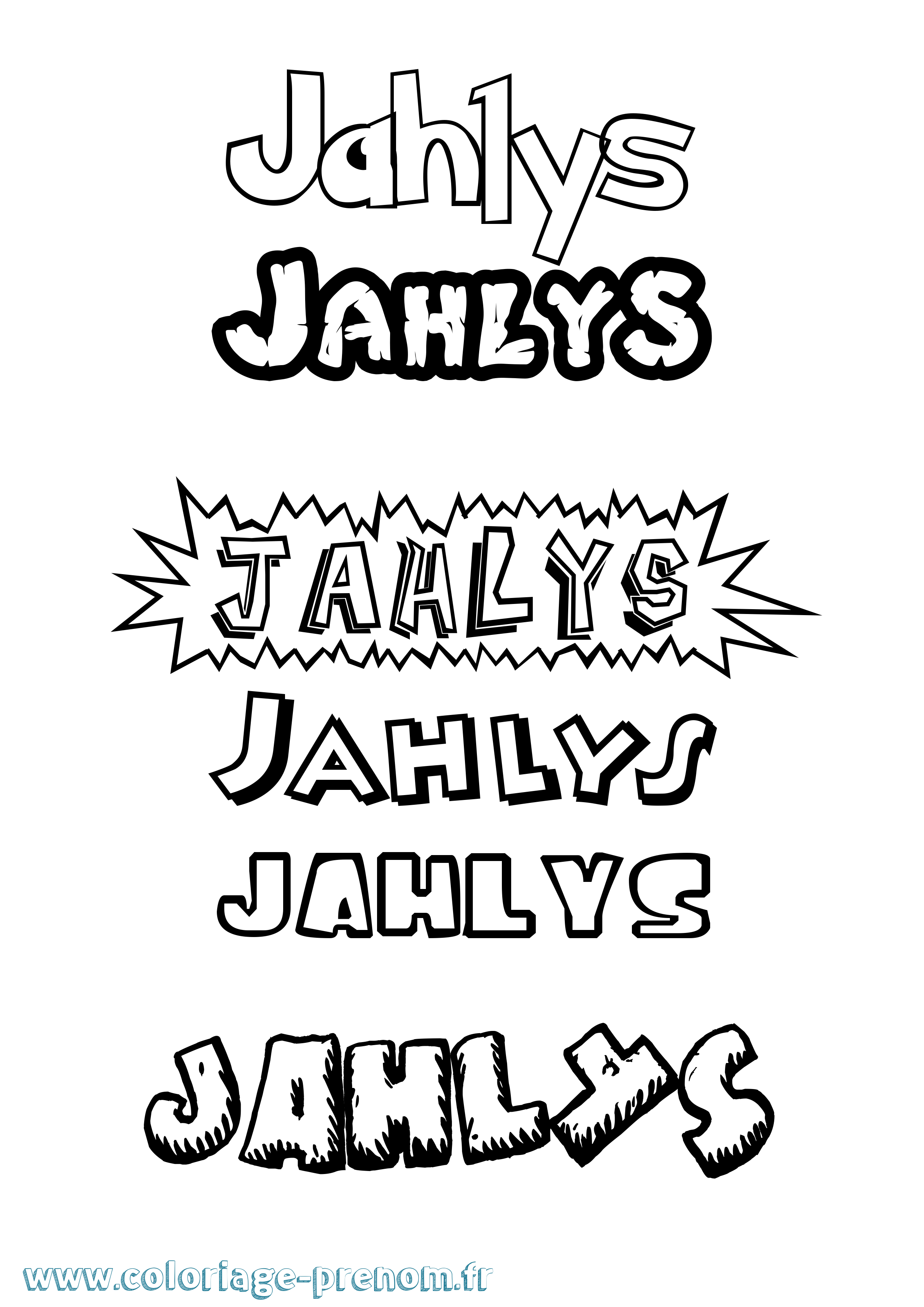 Coloriage Jahlys Dessin Animé Coloriage prénom Jahlys Dessin Animé