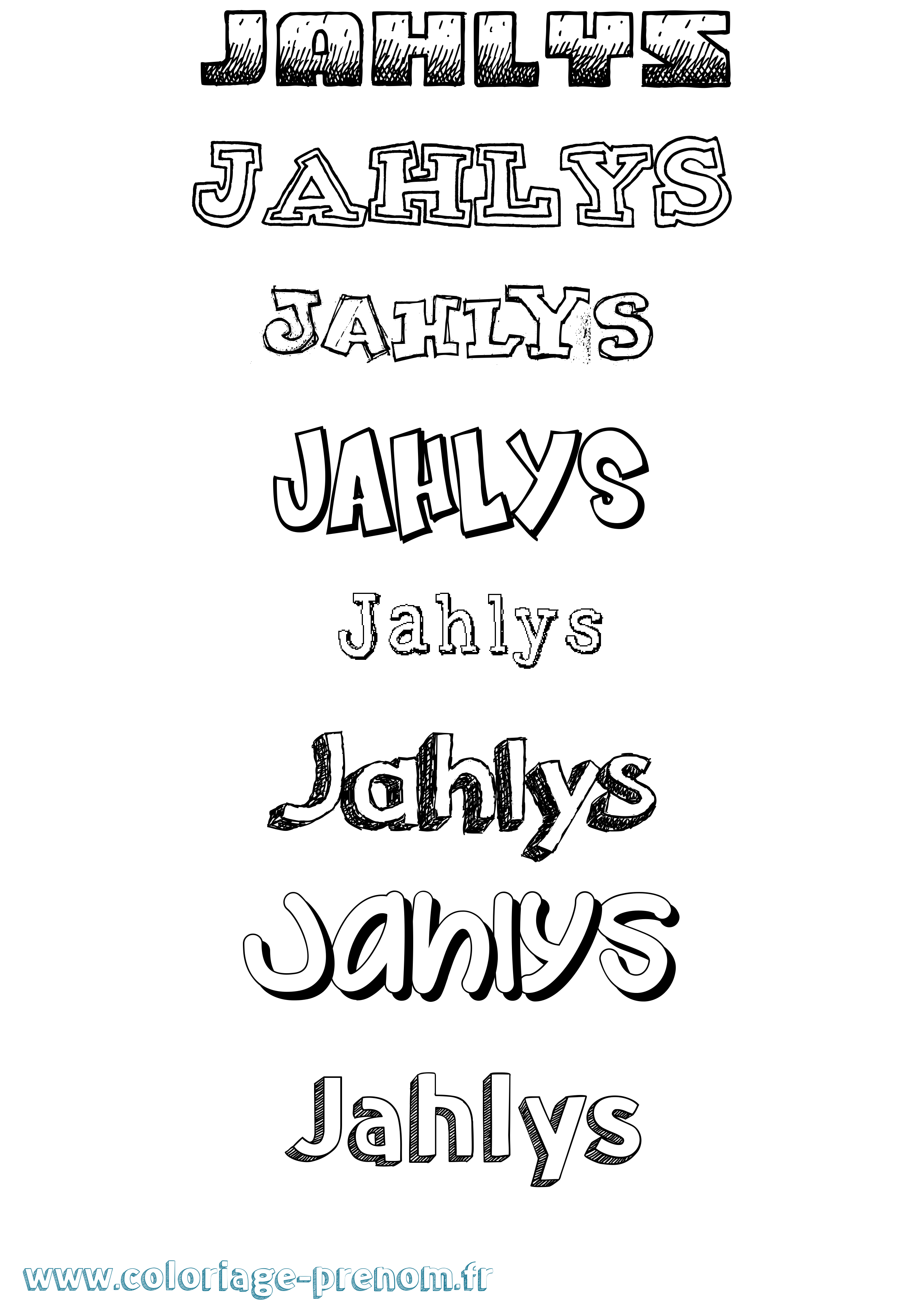 Coloriage Jahlys Dessiné Coloriage prénom Jahlys Dessiné