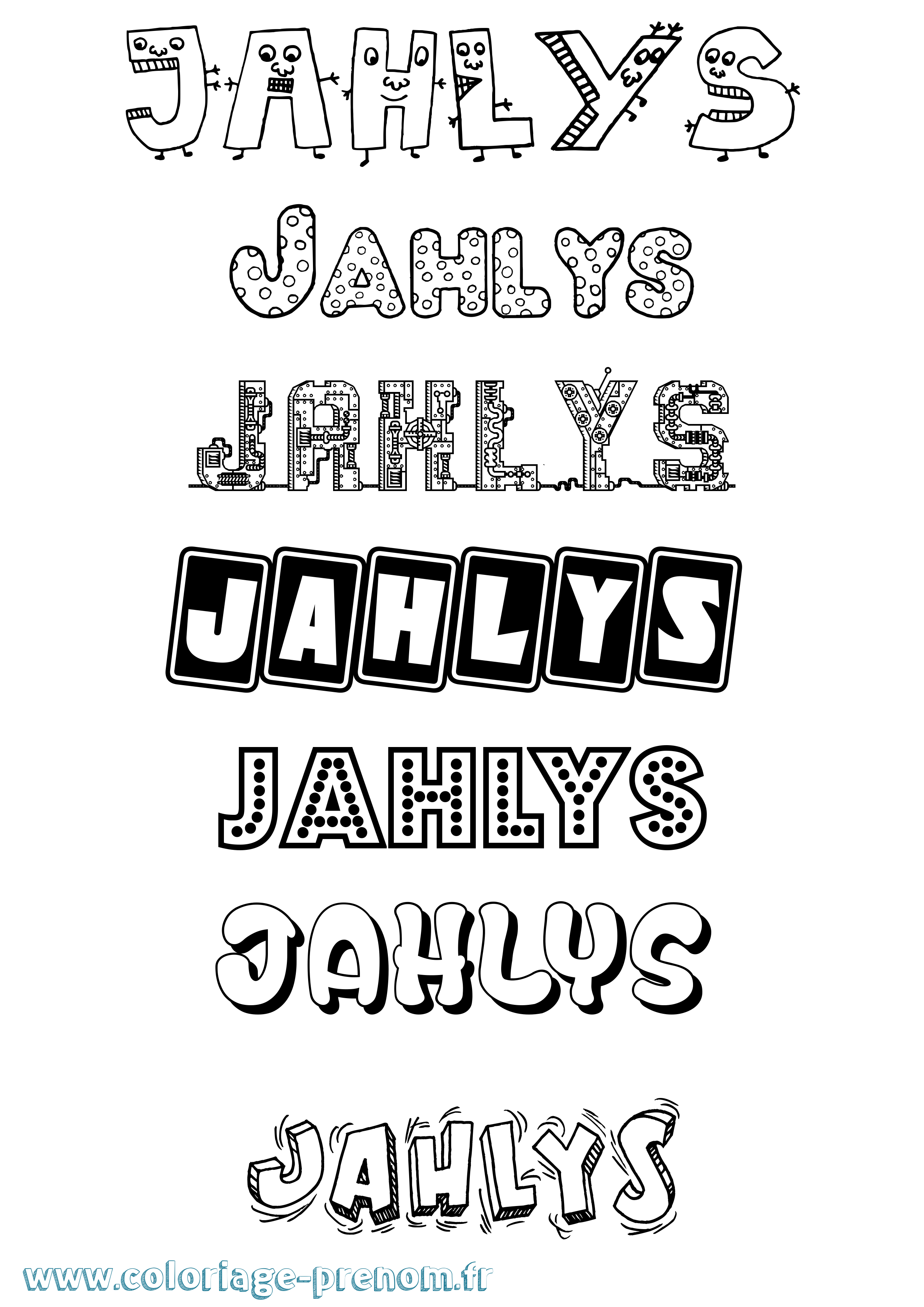 Coloriage Jahlys Fun Coloriage prénom Jahlys Fun
