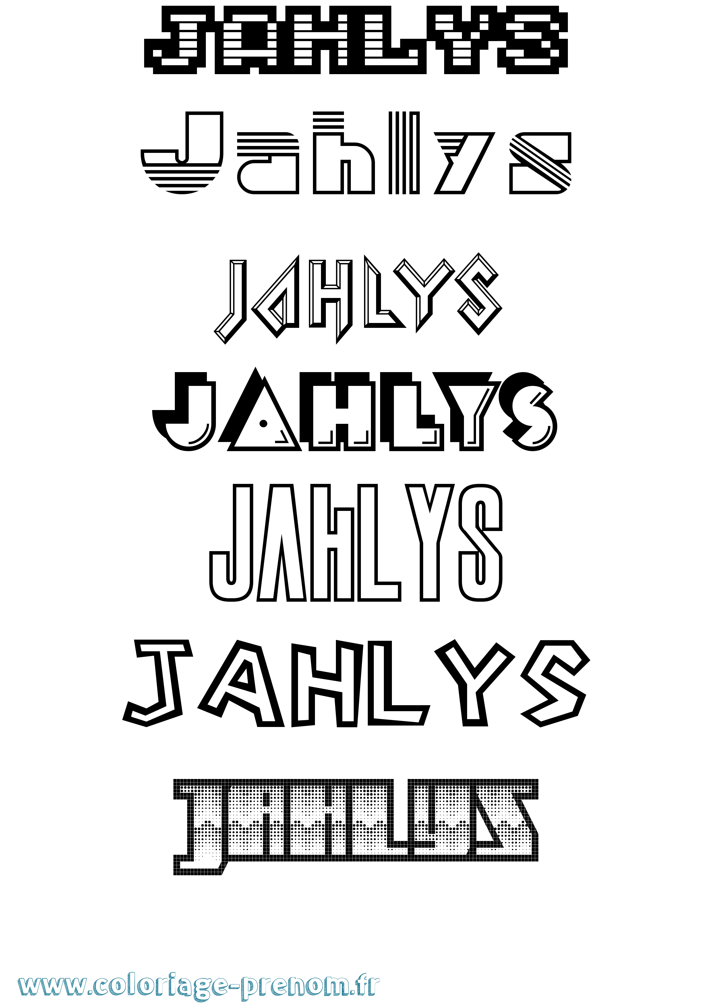 Coloriage Jahlys Jeux Vidéos Coloriage prénom Jahlys Jeux Vidéos