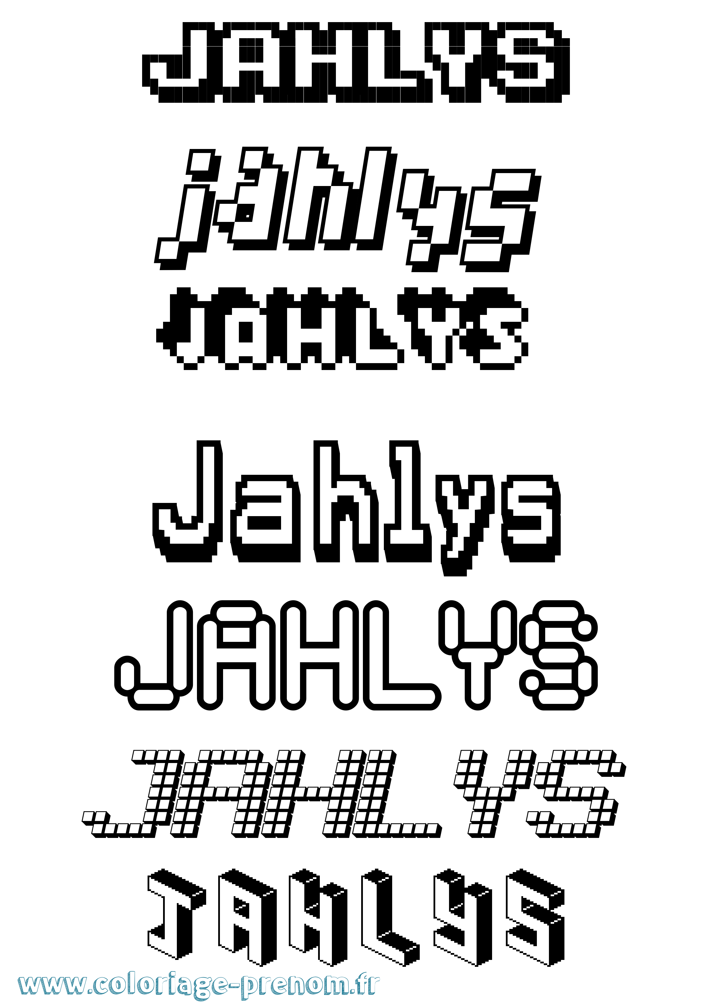 Coloriage Jahlys Pixel Coloriage prénom Jahlys Pixel