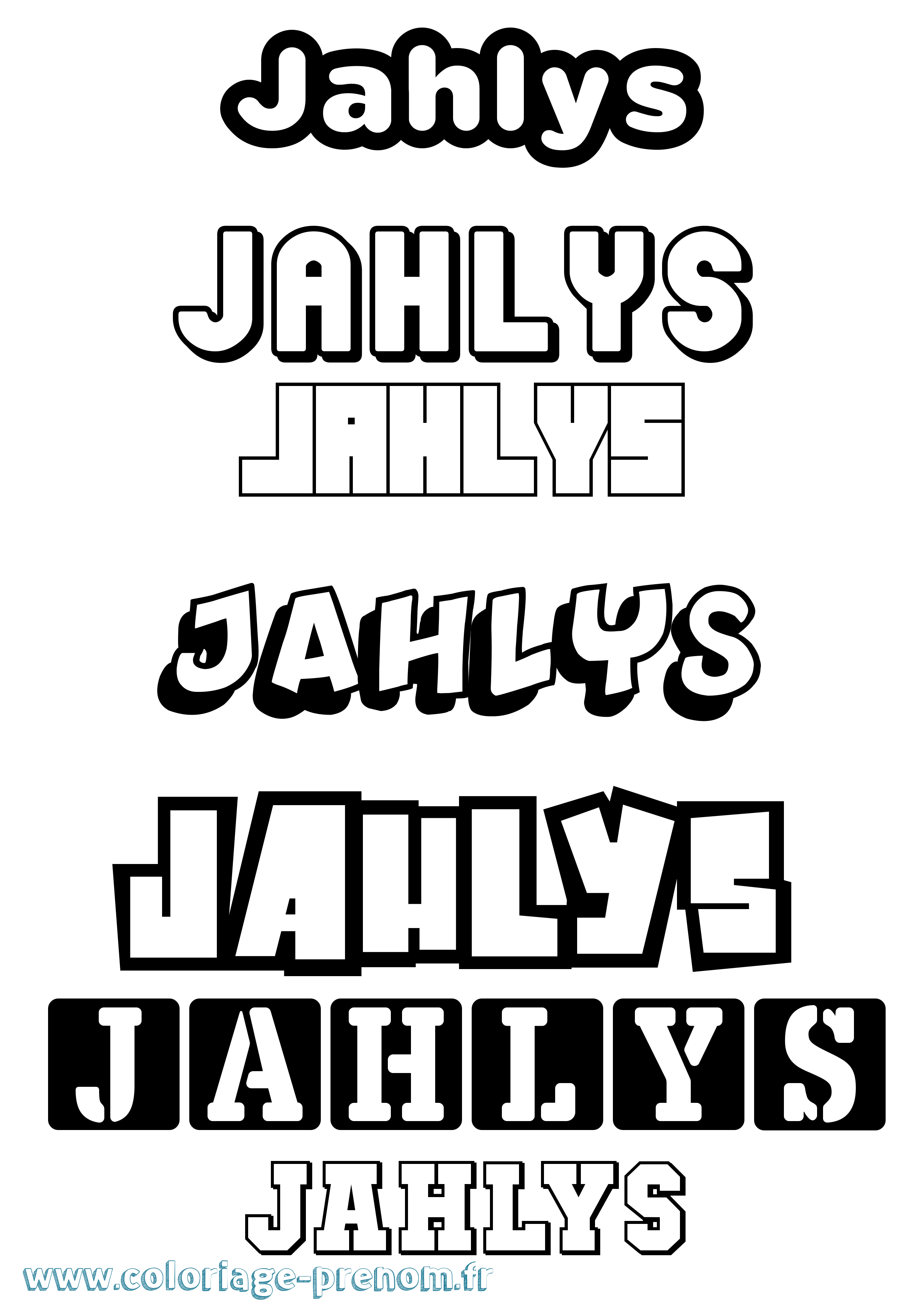 Coloriage Jahlys Simple Coloriage prénom Jahlys Simple