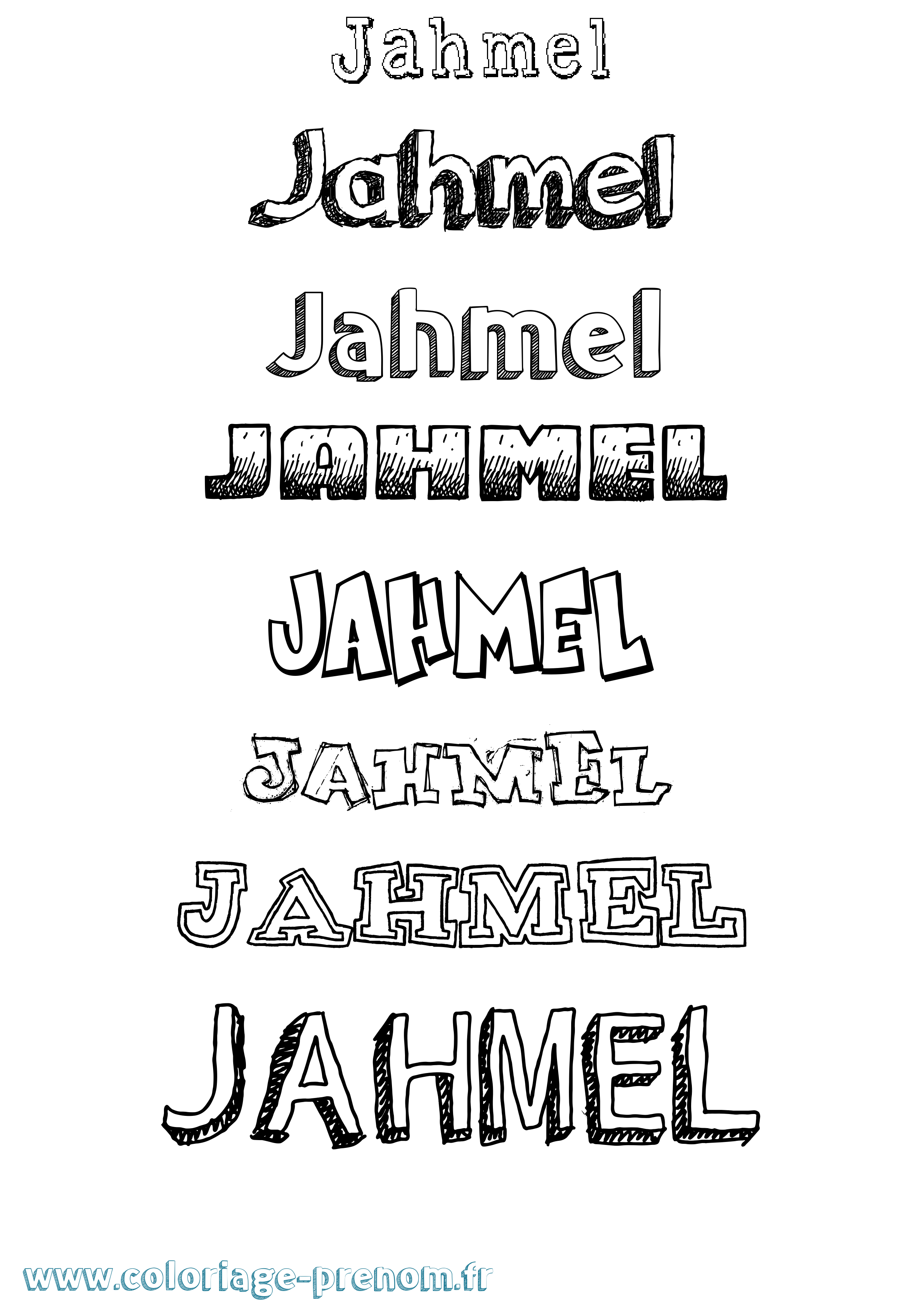Coloriage prénom Jahmel Dessiné