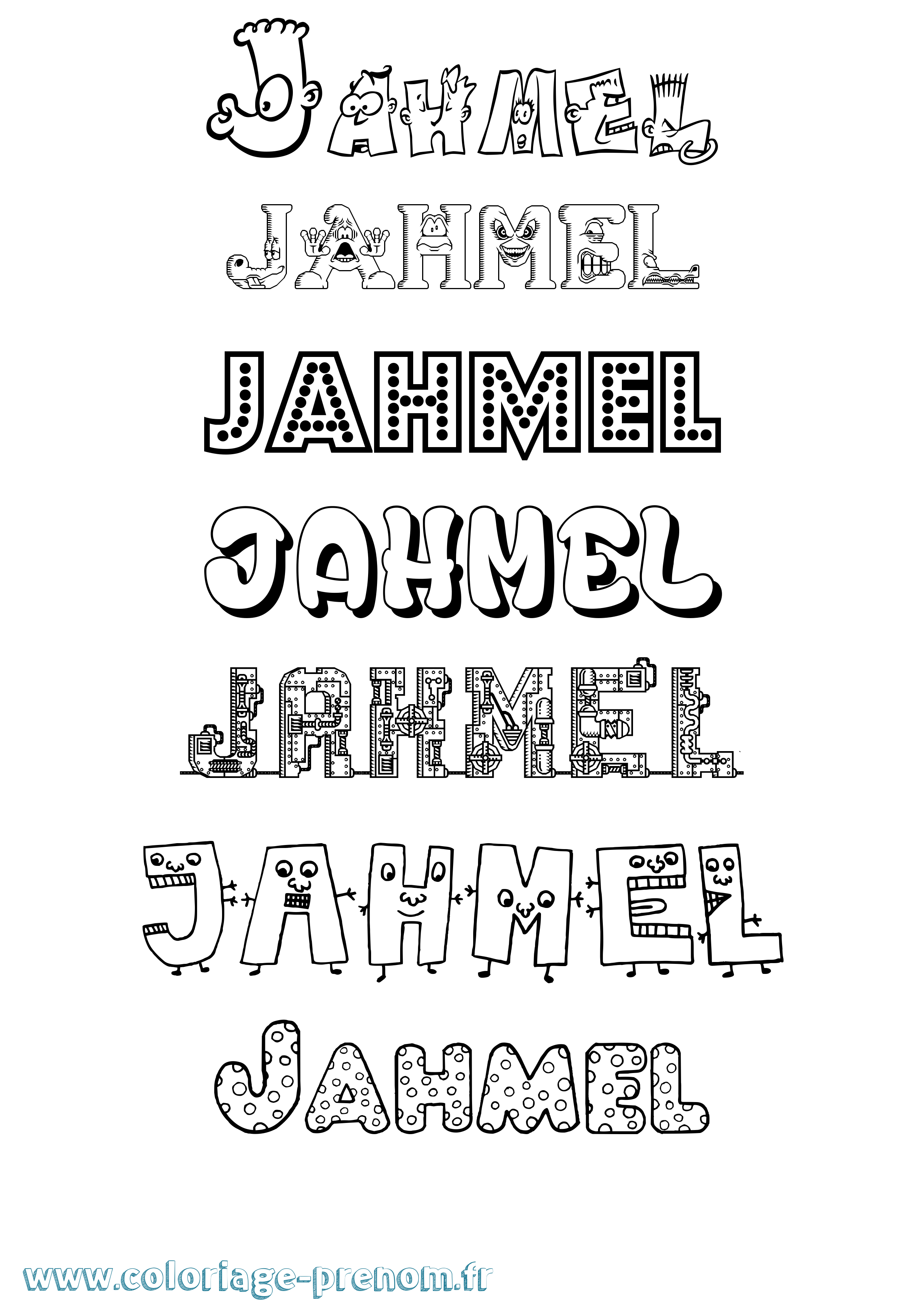Coloriage prénom Jahmel Fun