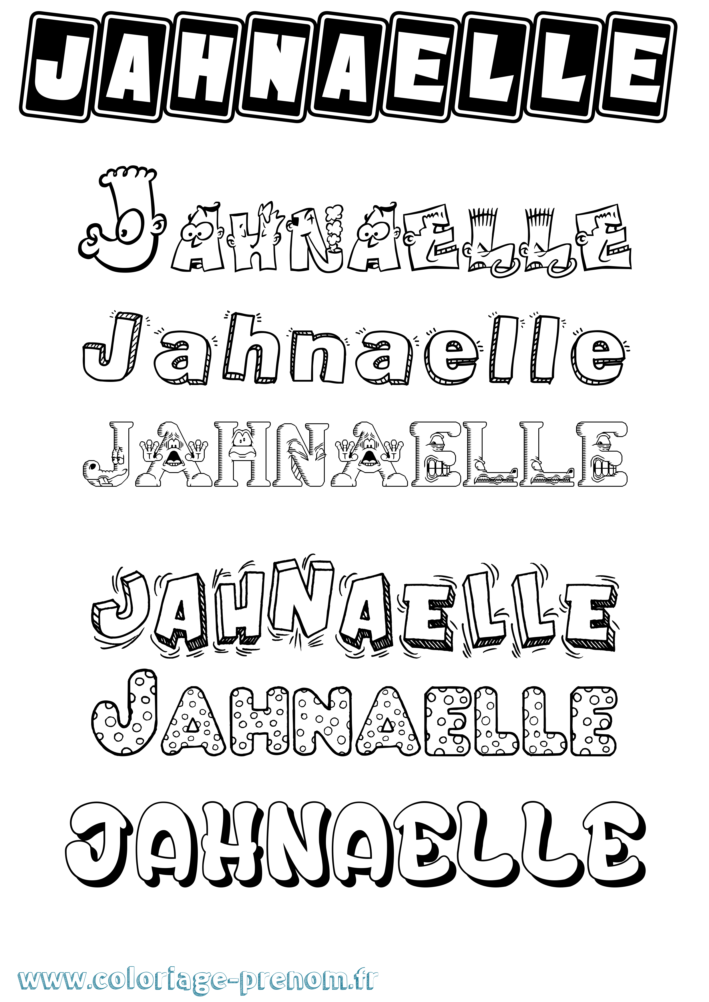 Coloriage Jahnaelle Fun Coloriage prénom Jahnaelle Fun