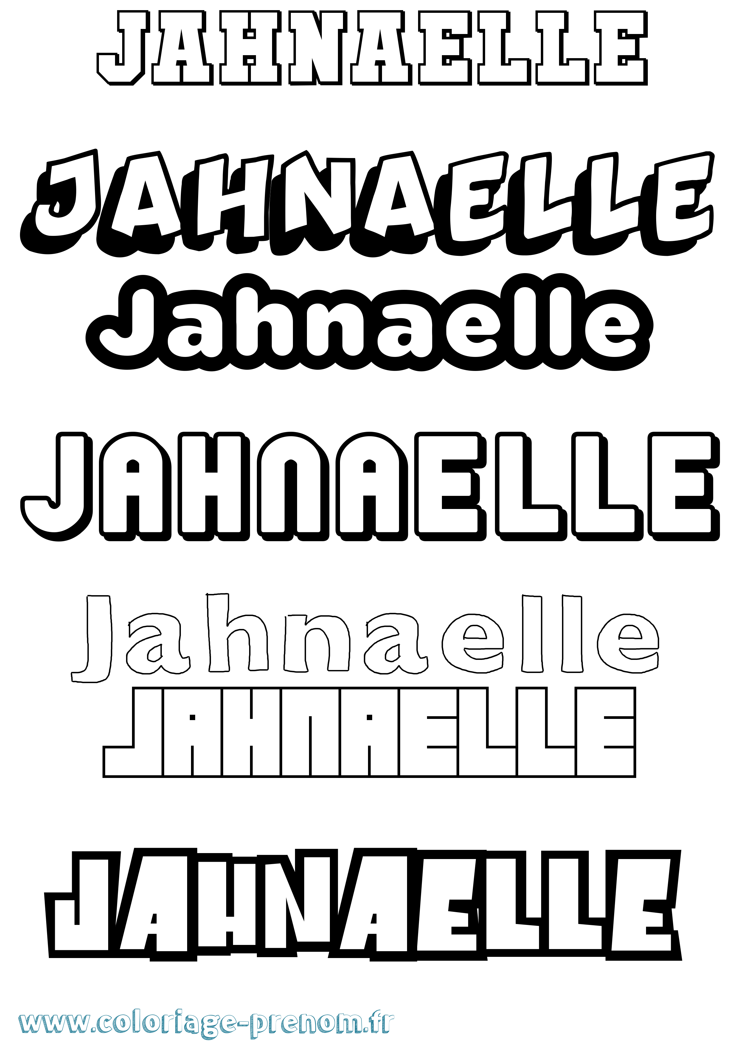 Coloriage Jahnaelle Simple Coloriage prénom Jahnaelle Simple