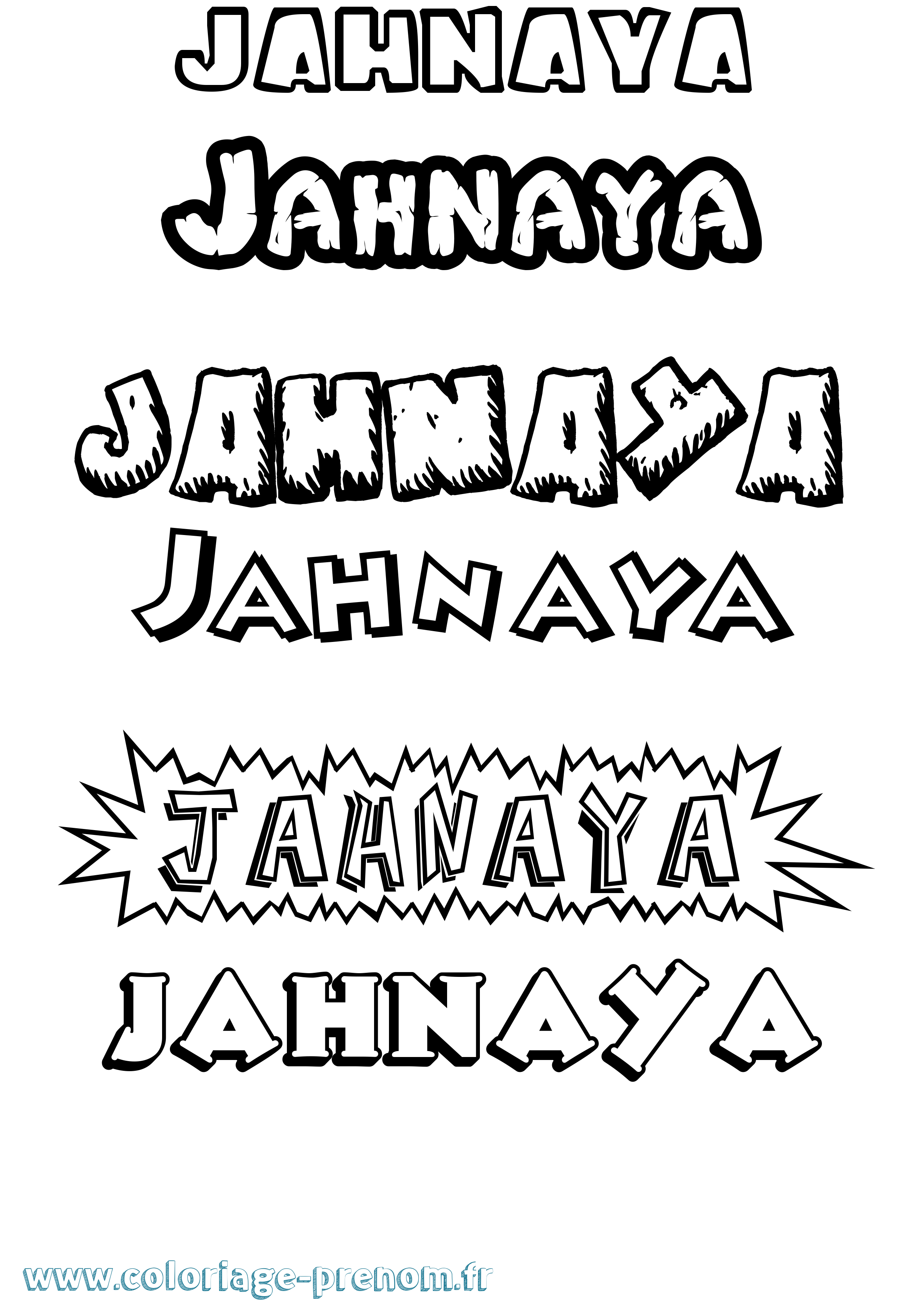 Coloriage prénom Jahnaya Dessin Animé