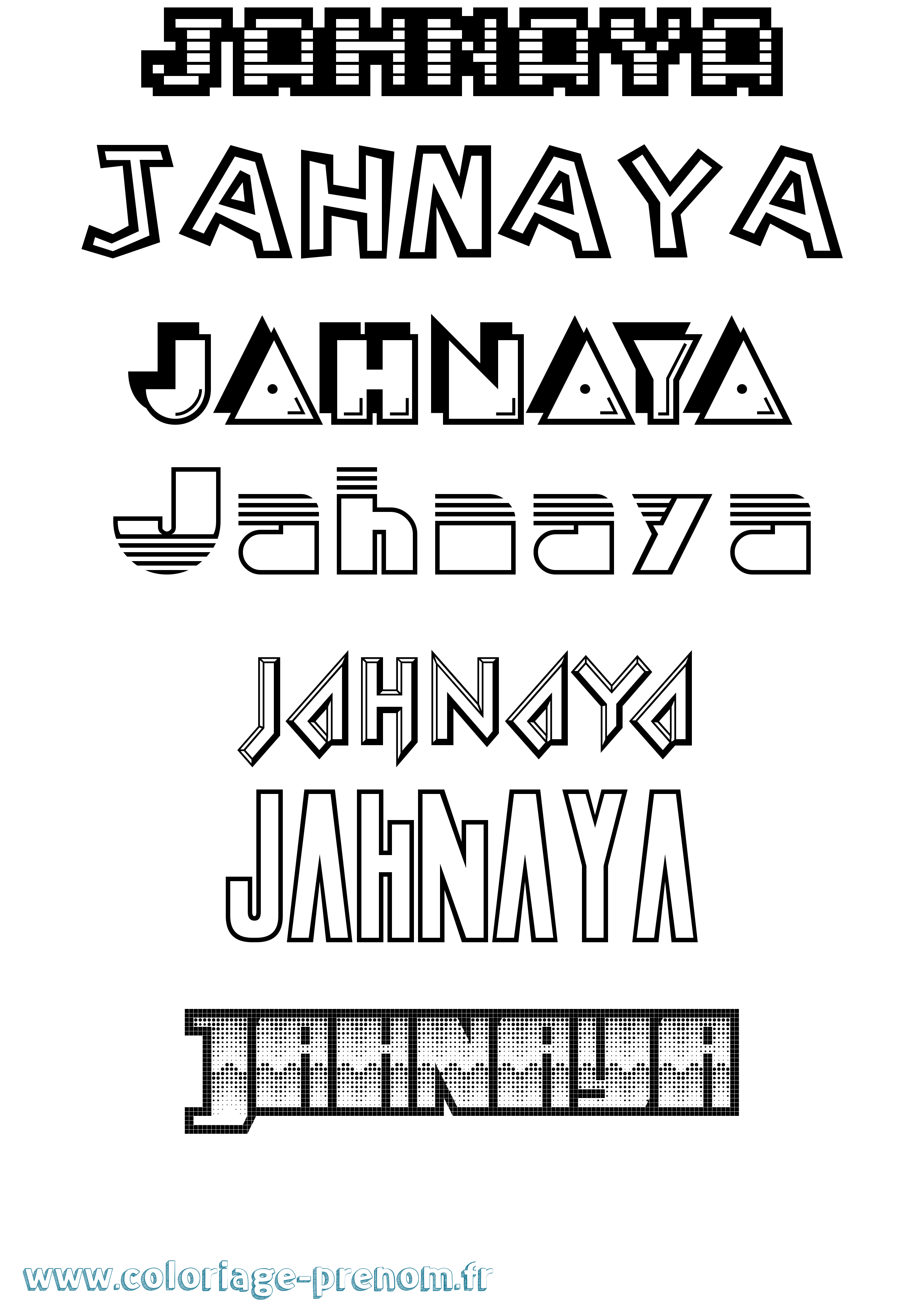 Coloriage prénom Jahnaya Jeux Vidéos