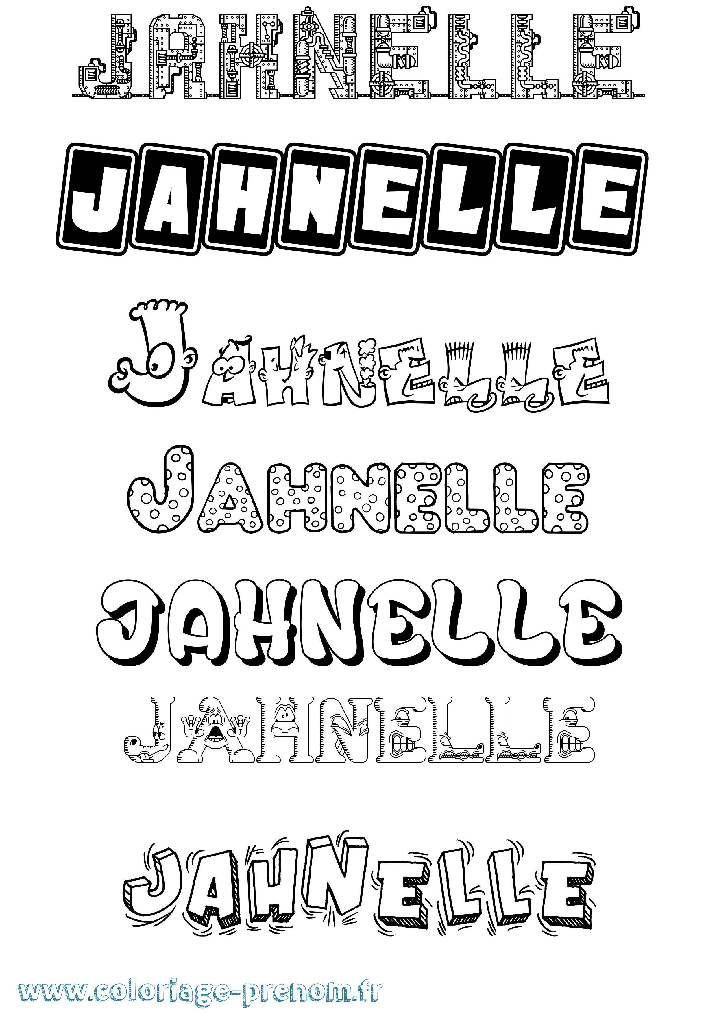 Coloriage Jahnelle Fun Coloriage prénom Jahnelle Fun