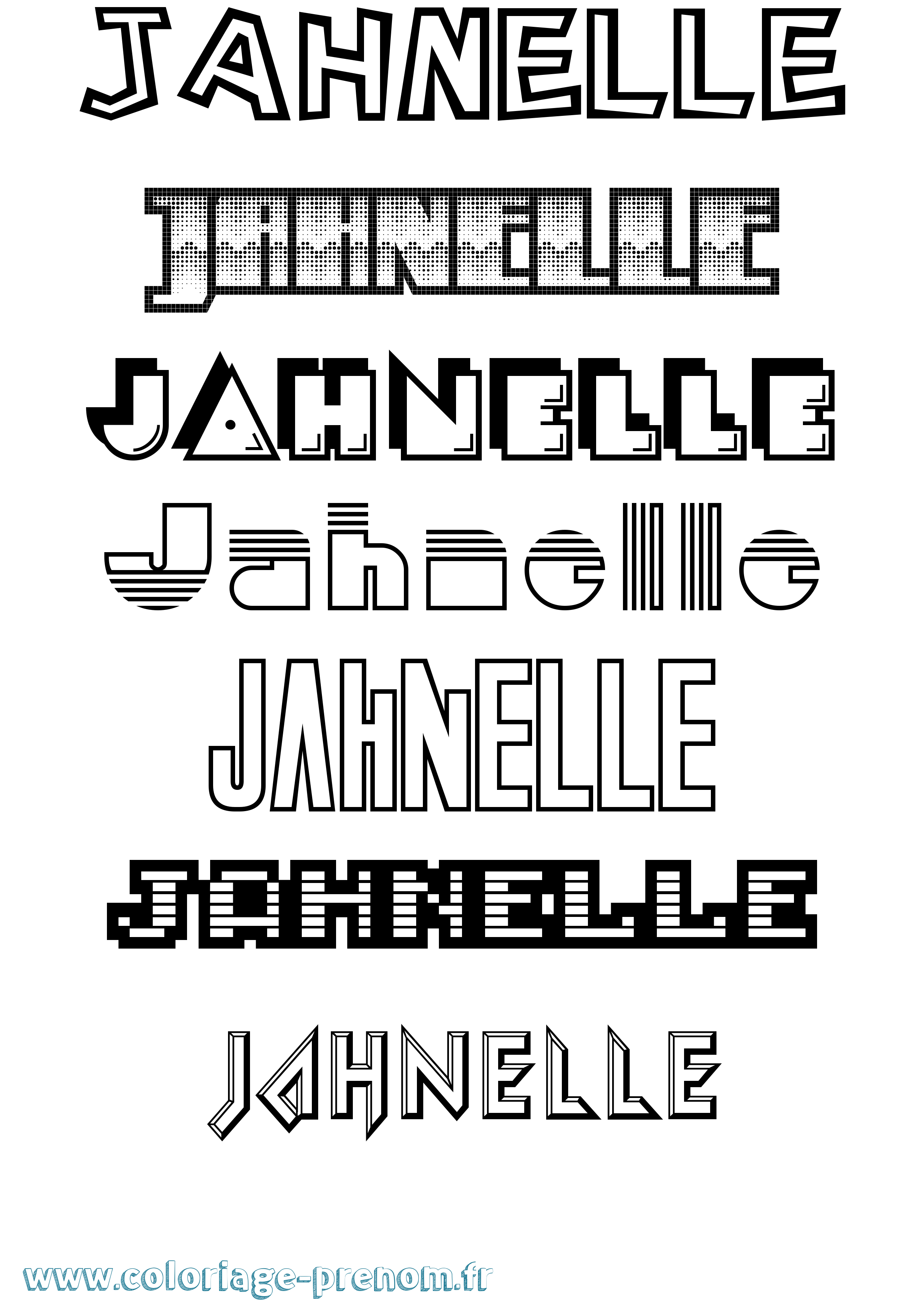Coloriage Jahnelle Jeux Vidéos Coloriage prénom Jahnelle Jeux Vidéos