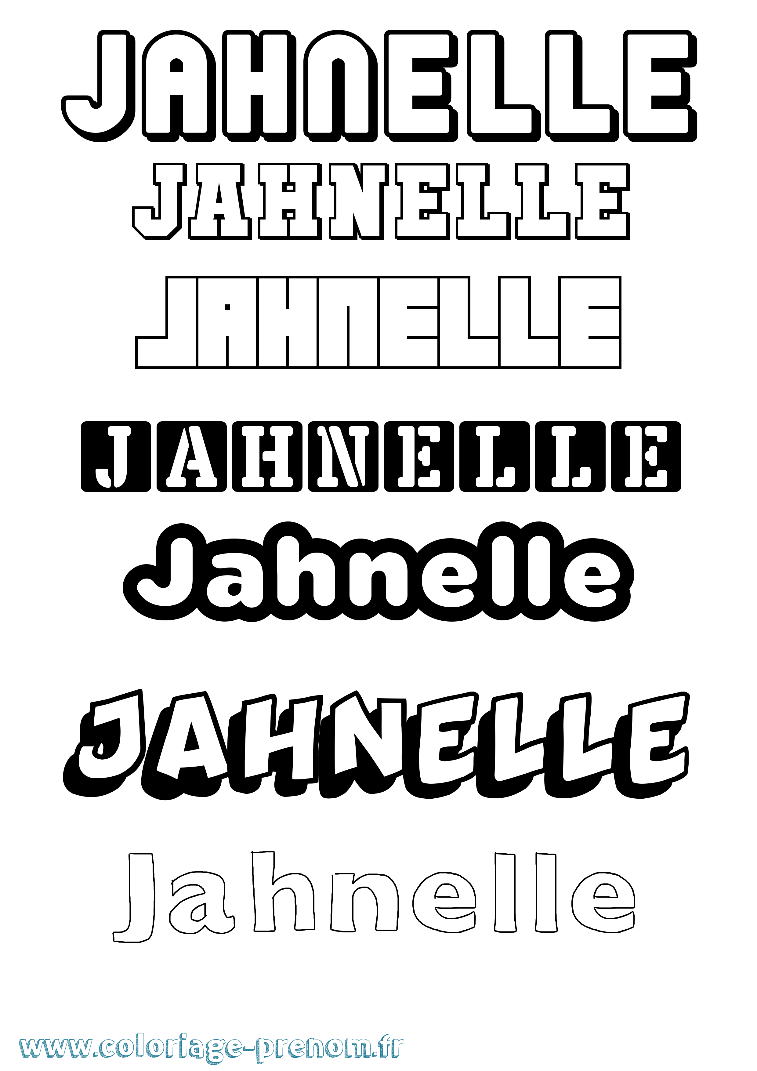 Coloriage Jahnelle Simple Coloriage prénom Jahnelle Simple
