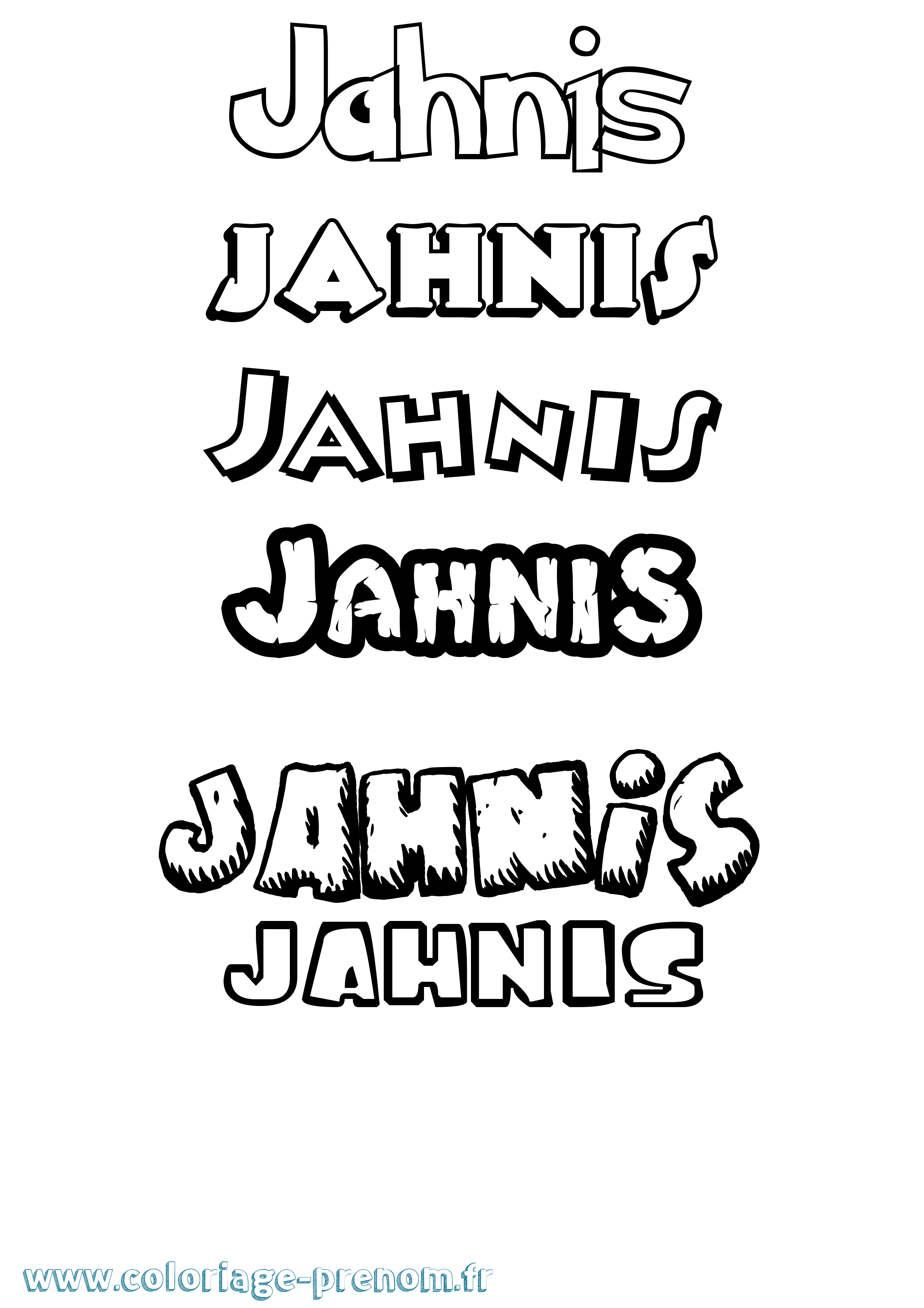 Coloriage prénom Jahnis Dessin Animé