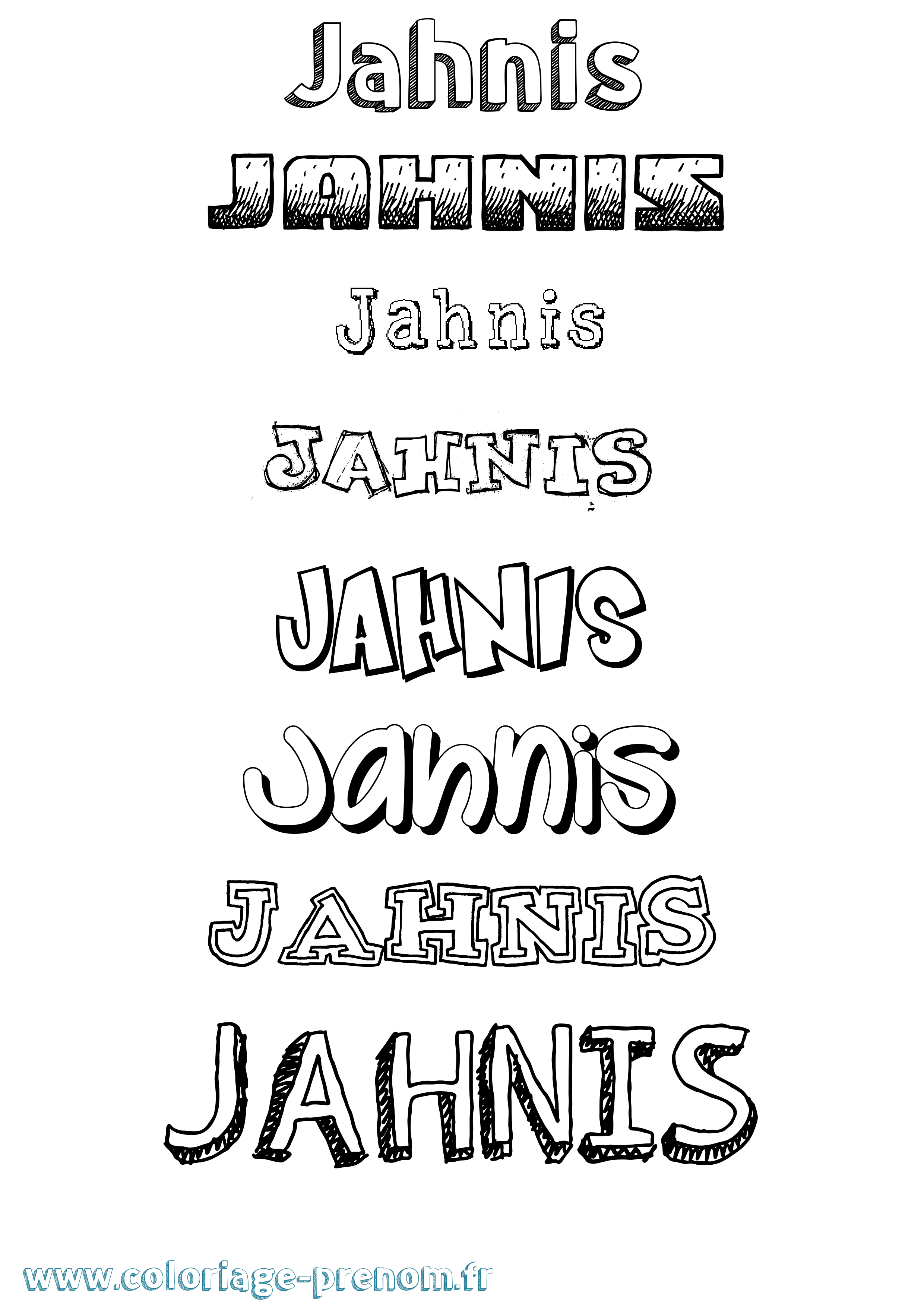 Coloriage prénom Jahnis Dessiné