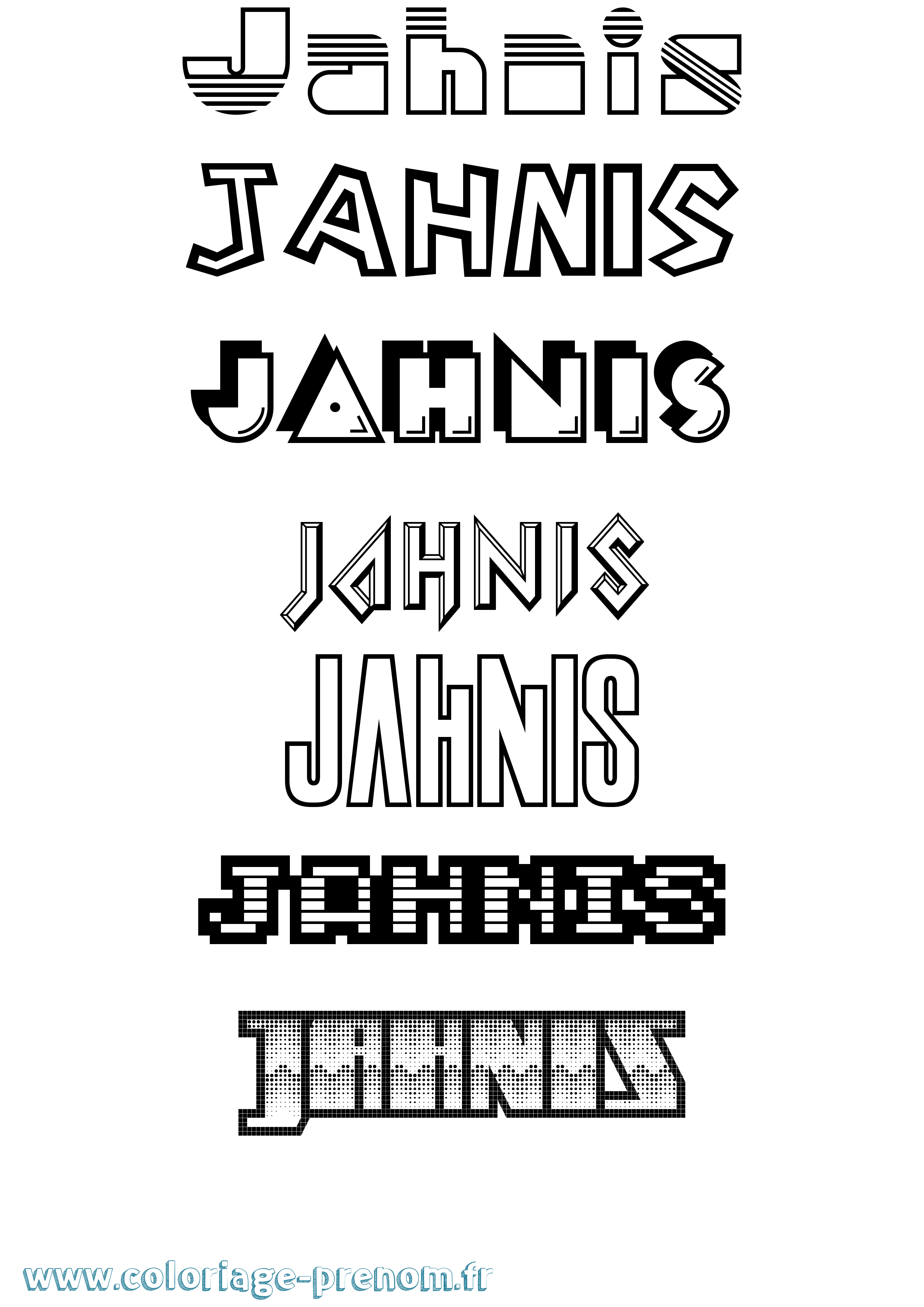 Coloriage Jahnis Jeux Vidéos Coloriage prénom Jahnis Jeux Vidéos