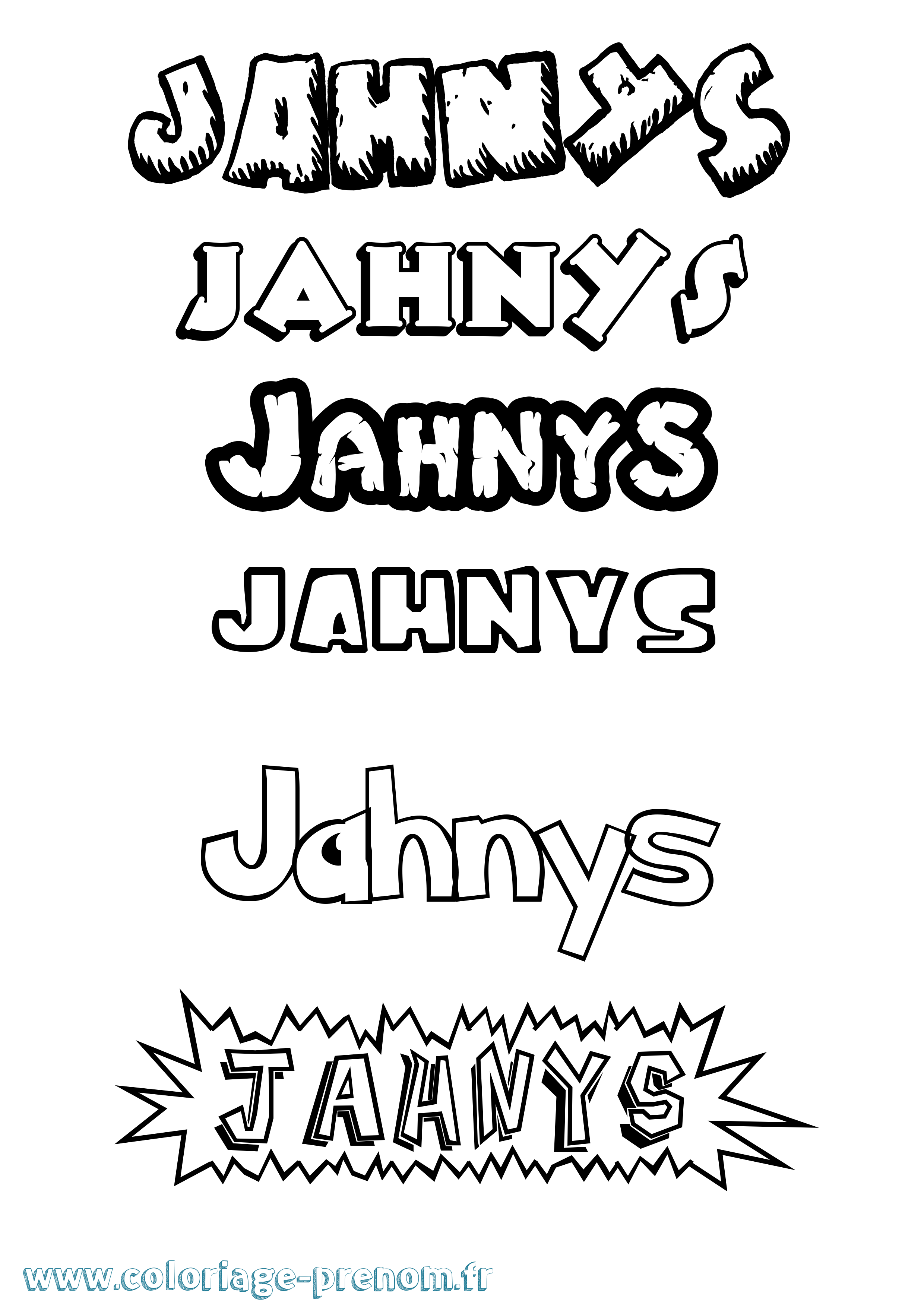 Coloriage Jahnys Dessin Animé Coloriage prénom Jahnys Dessin Animé