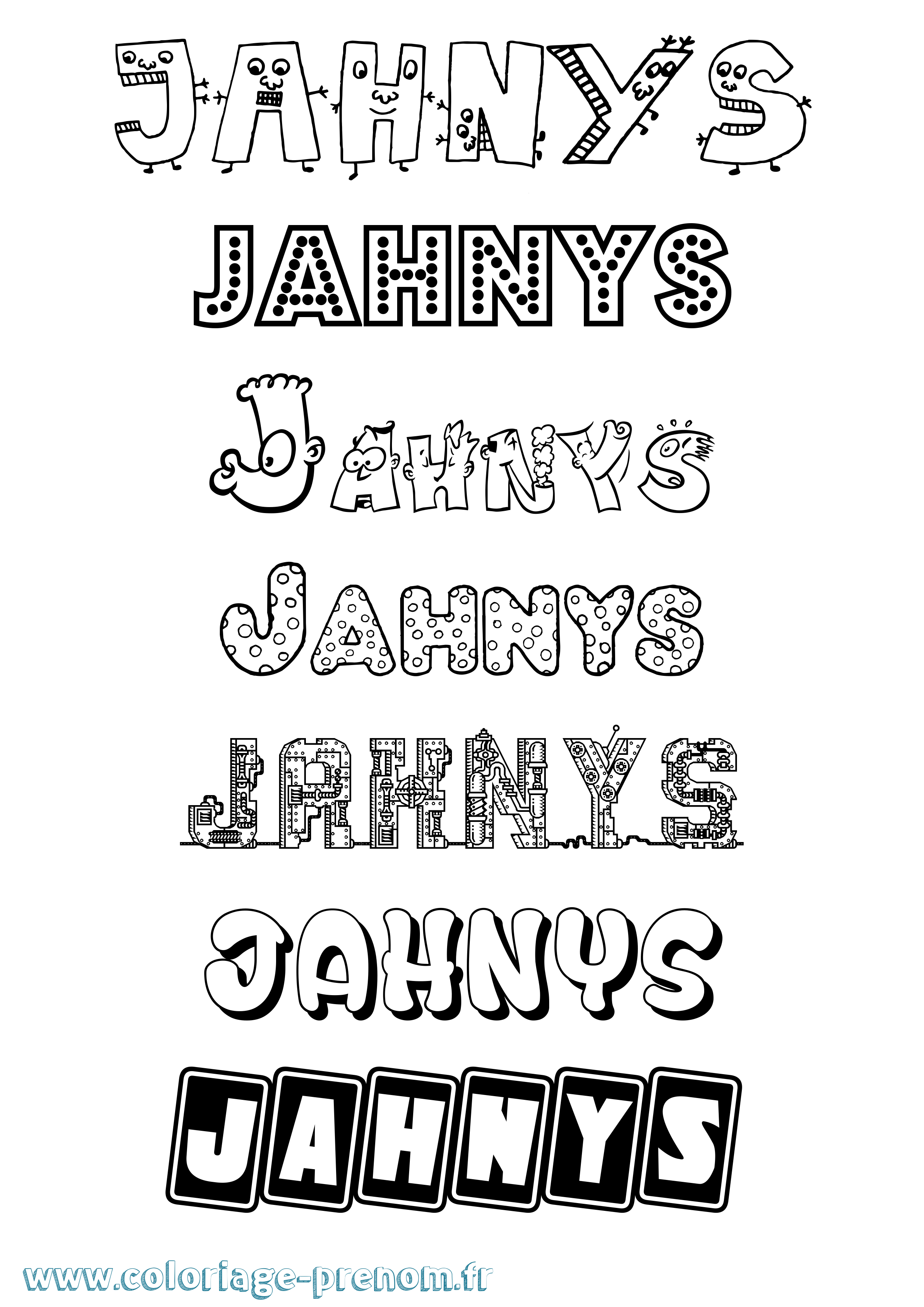 Coloriage Jahnys Fun Coloriage prénom Jahnys Fun
