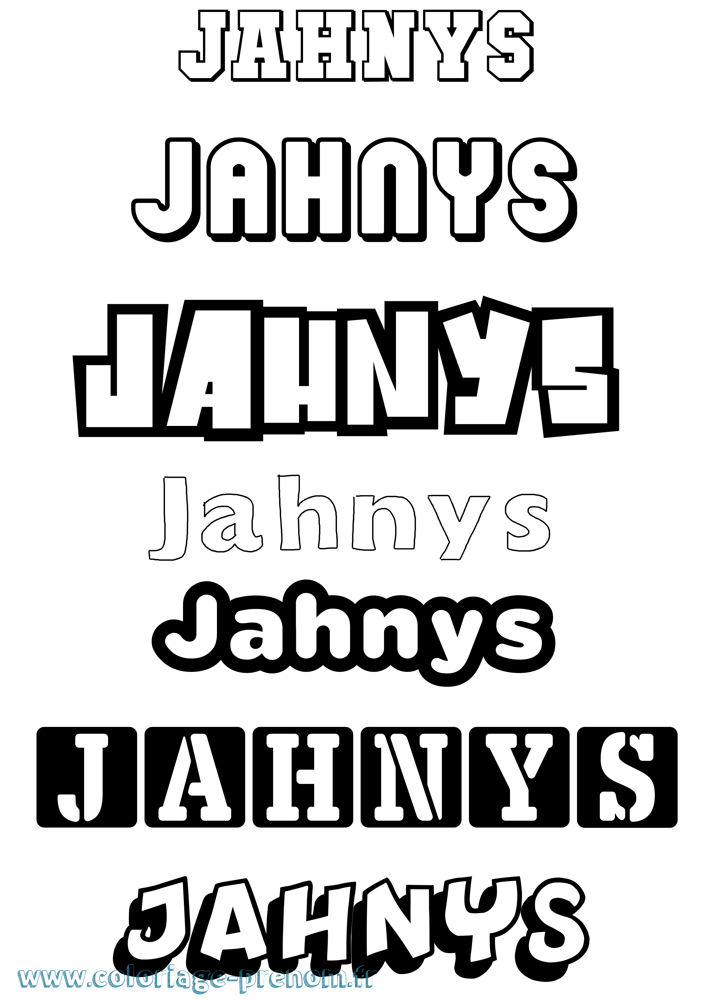Coloriage Jahnys Simple Coloriage prénom Jahnys Simple