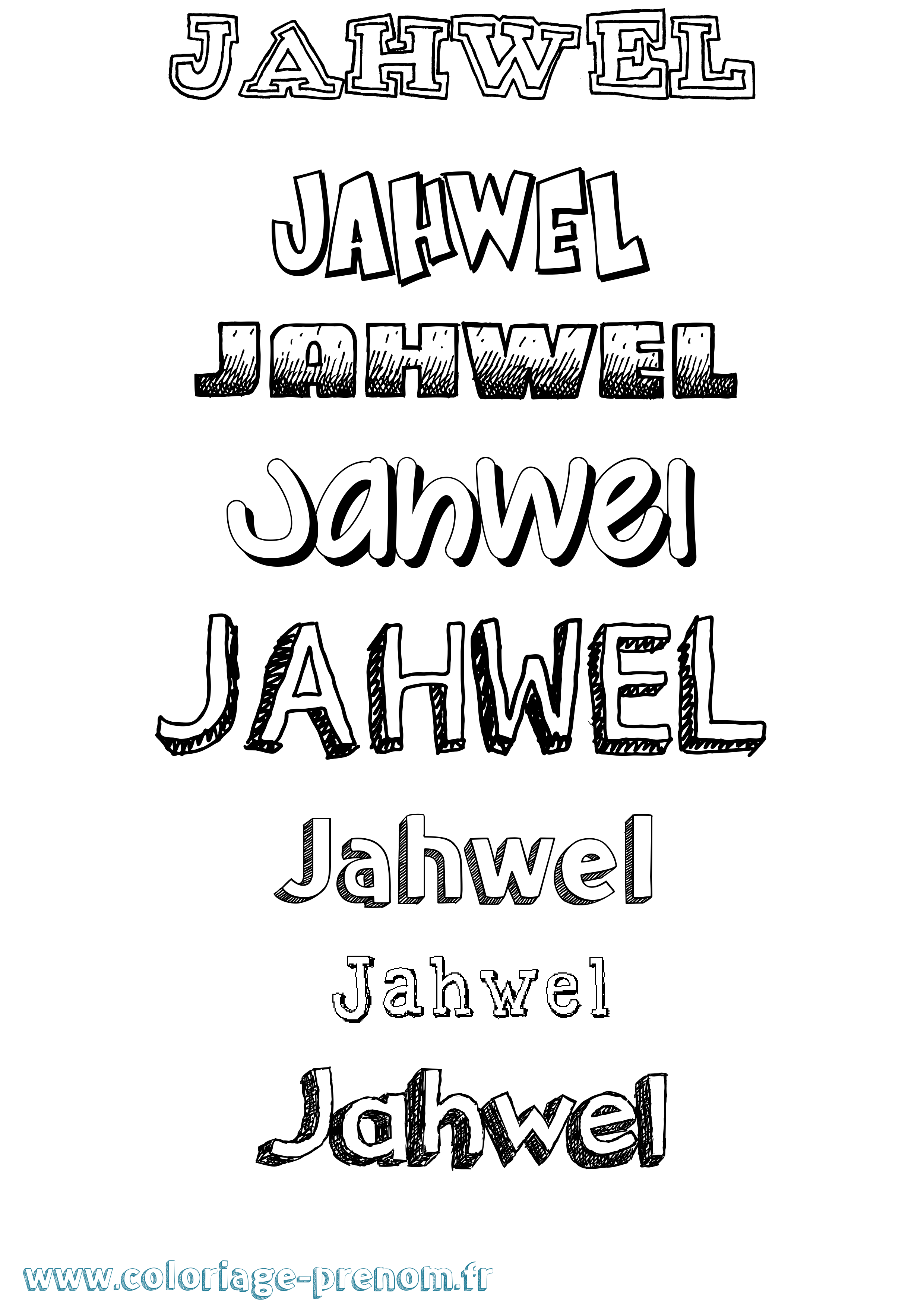 Coloriage Jahwel Dessiné Coloriage prénom Jahwel Dessiné