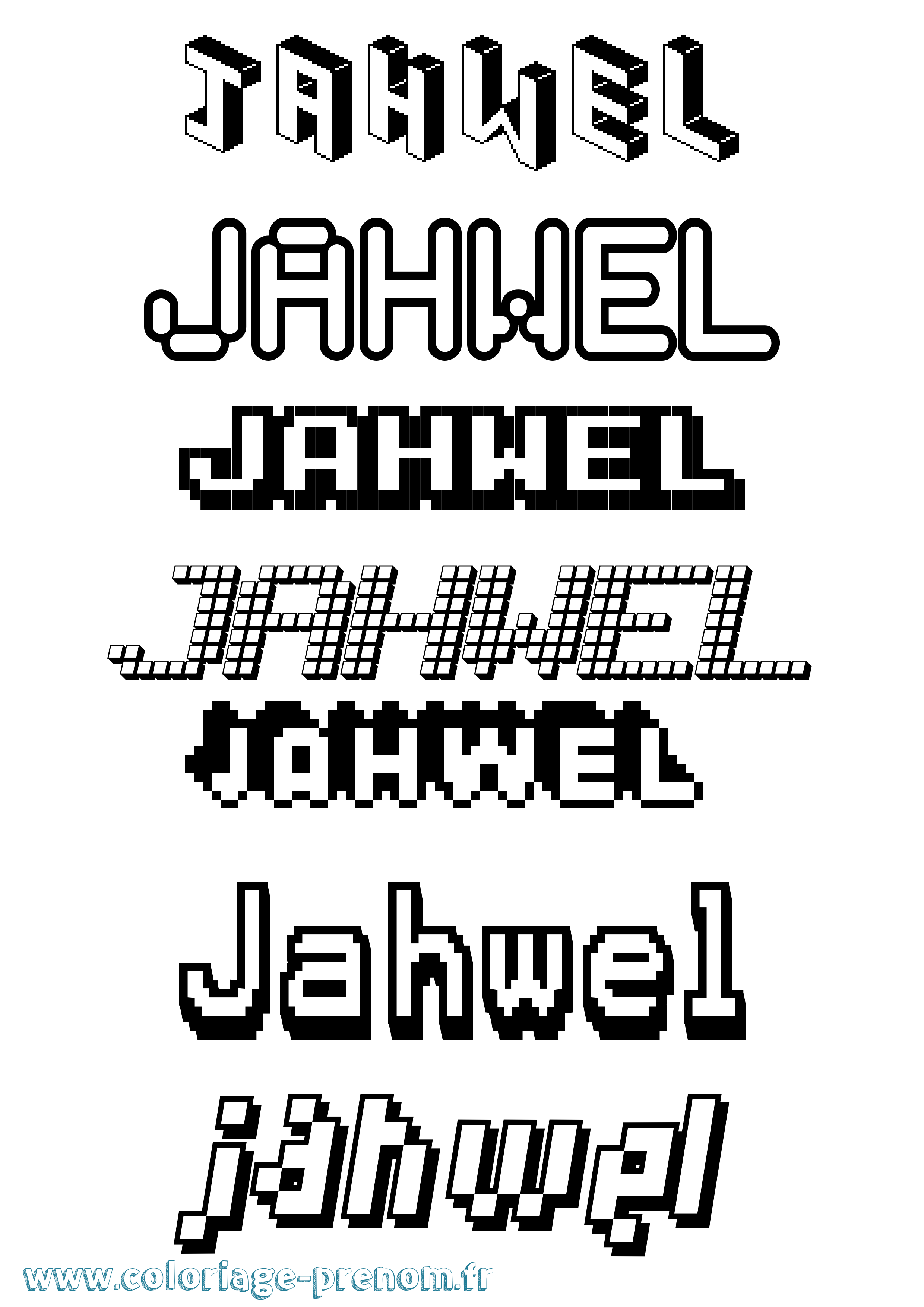 Coloriage Jahwel Pixel Coloriage prénom Jahwel Pixel