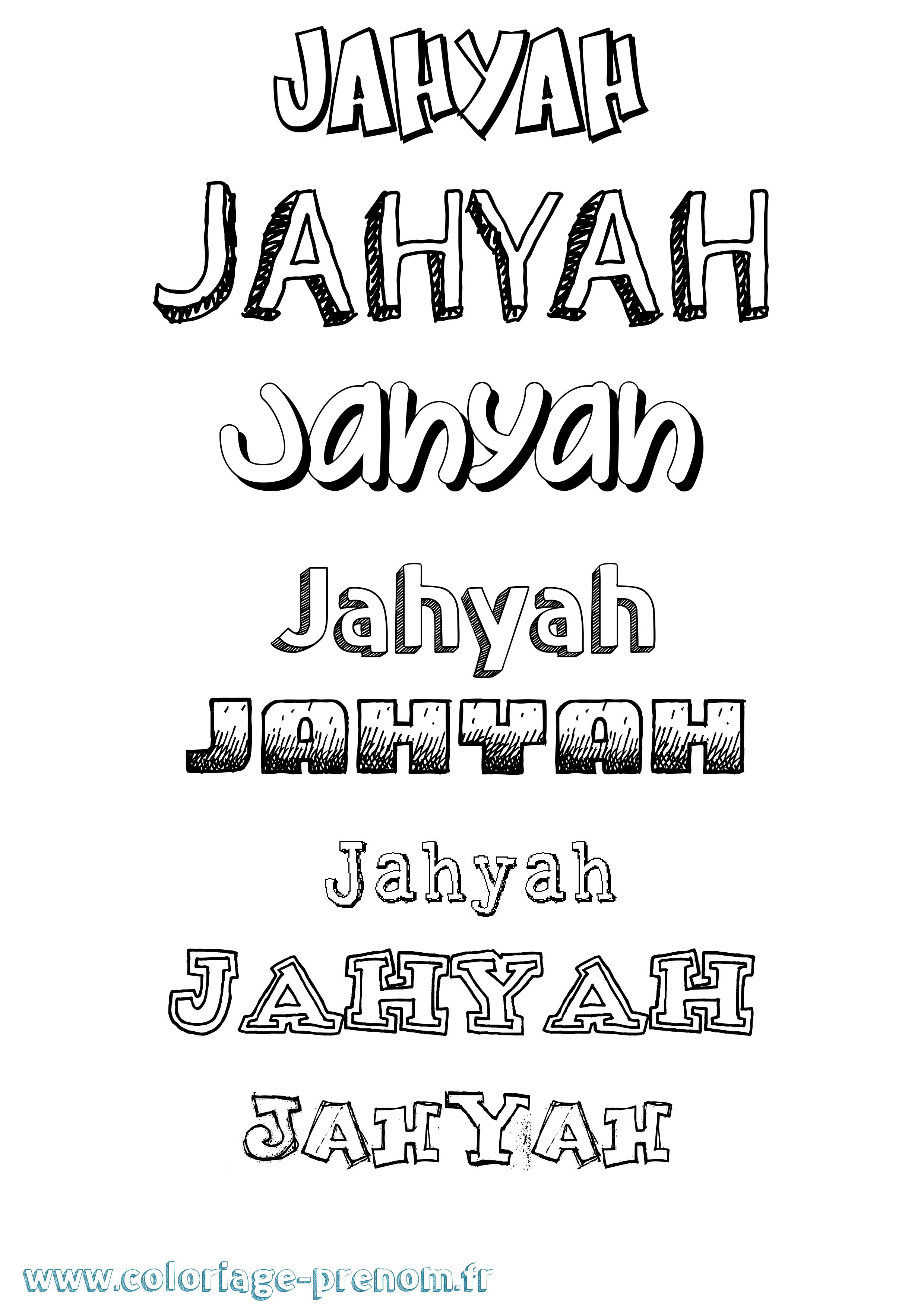 Coloriage Jahyah Dessiné Coloriage prénom Jahyah Dessiné