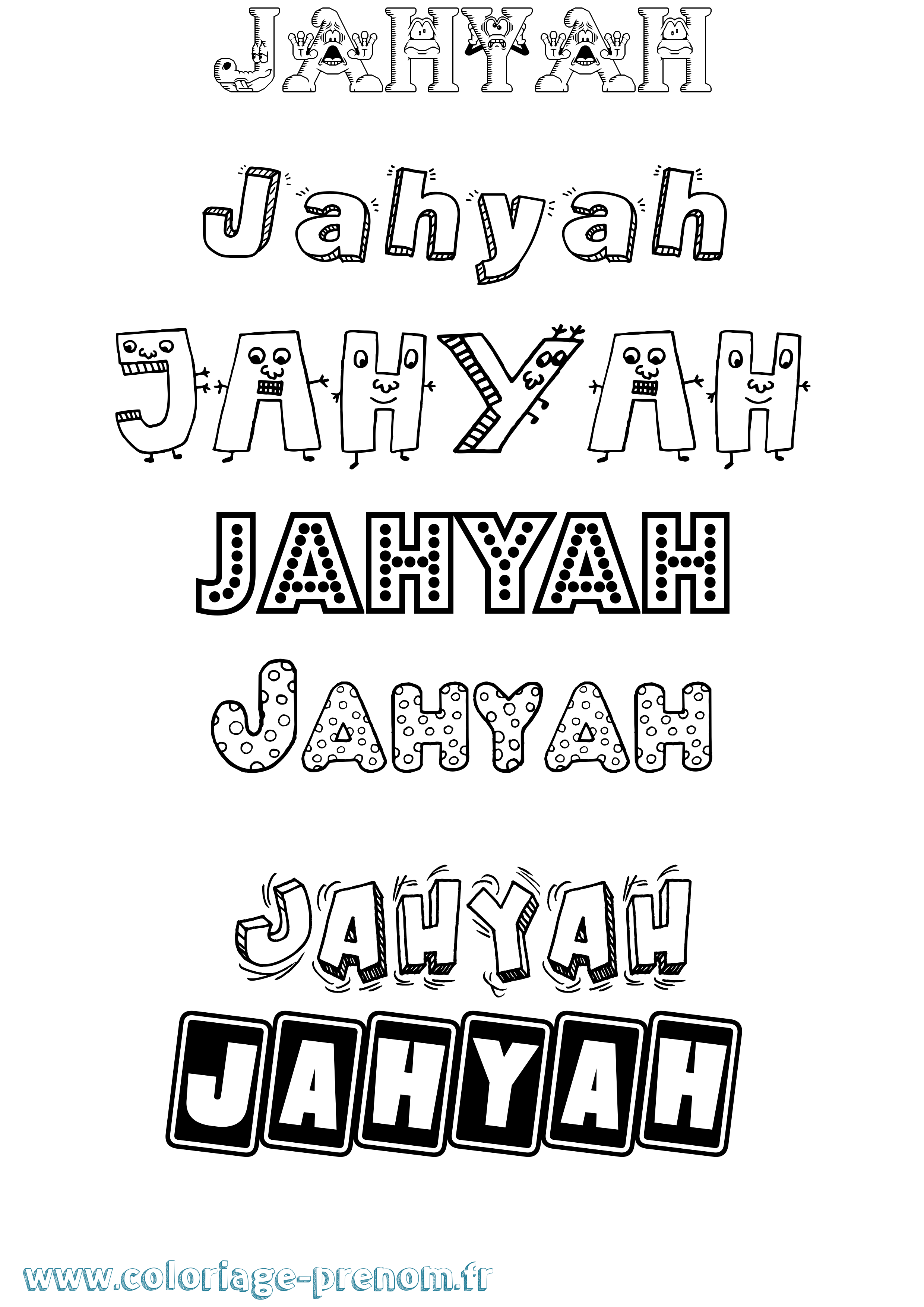 Coloriage Jahyah Fun Coloriage prénom Jahyah Fun