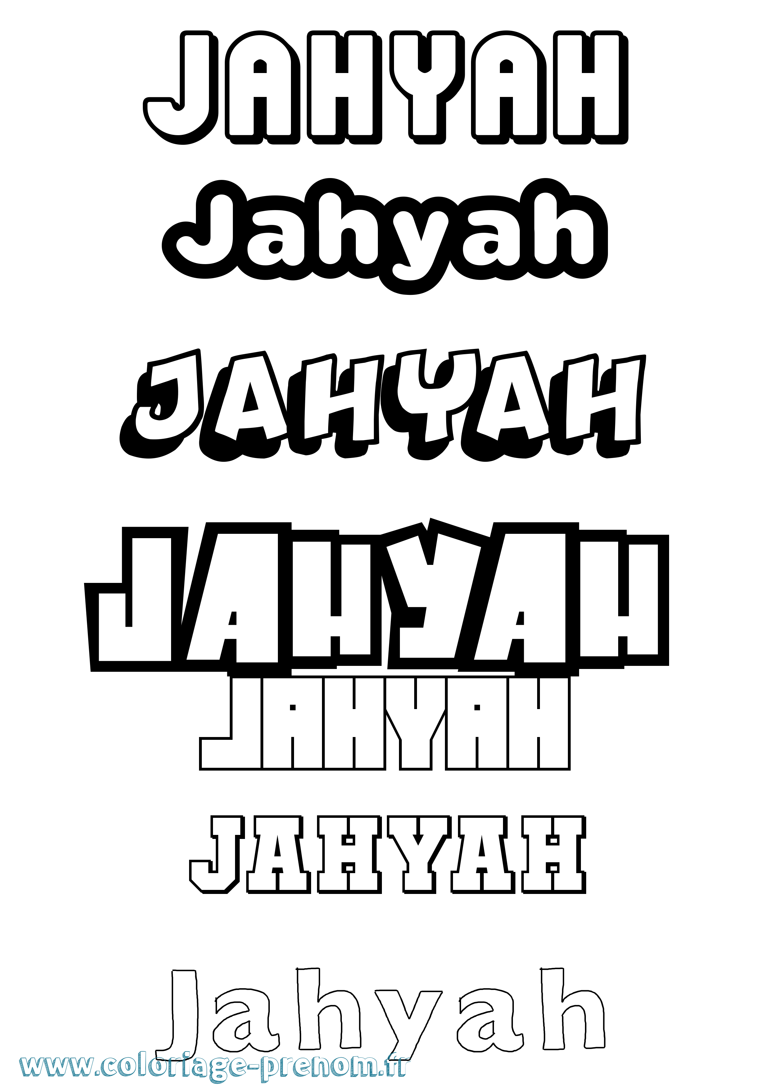 Coloriage Jahyah Simple Coloriage prénom Jahyah Simple